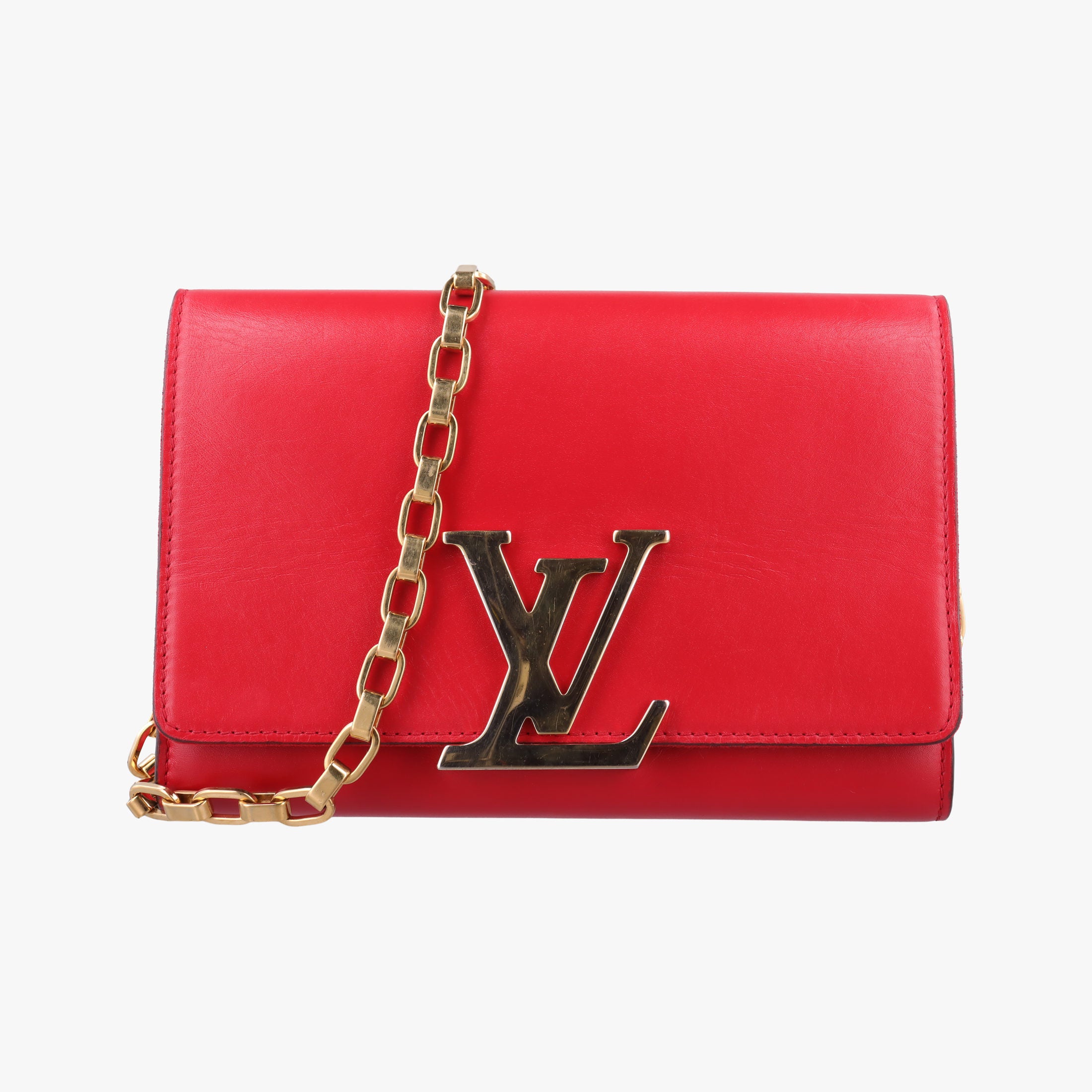 Secondhand Louis Vuitton Pochette Louise GM Red leather M94647 shoulderbag | stylenewstar
