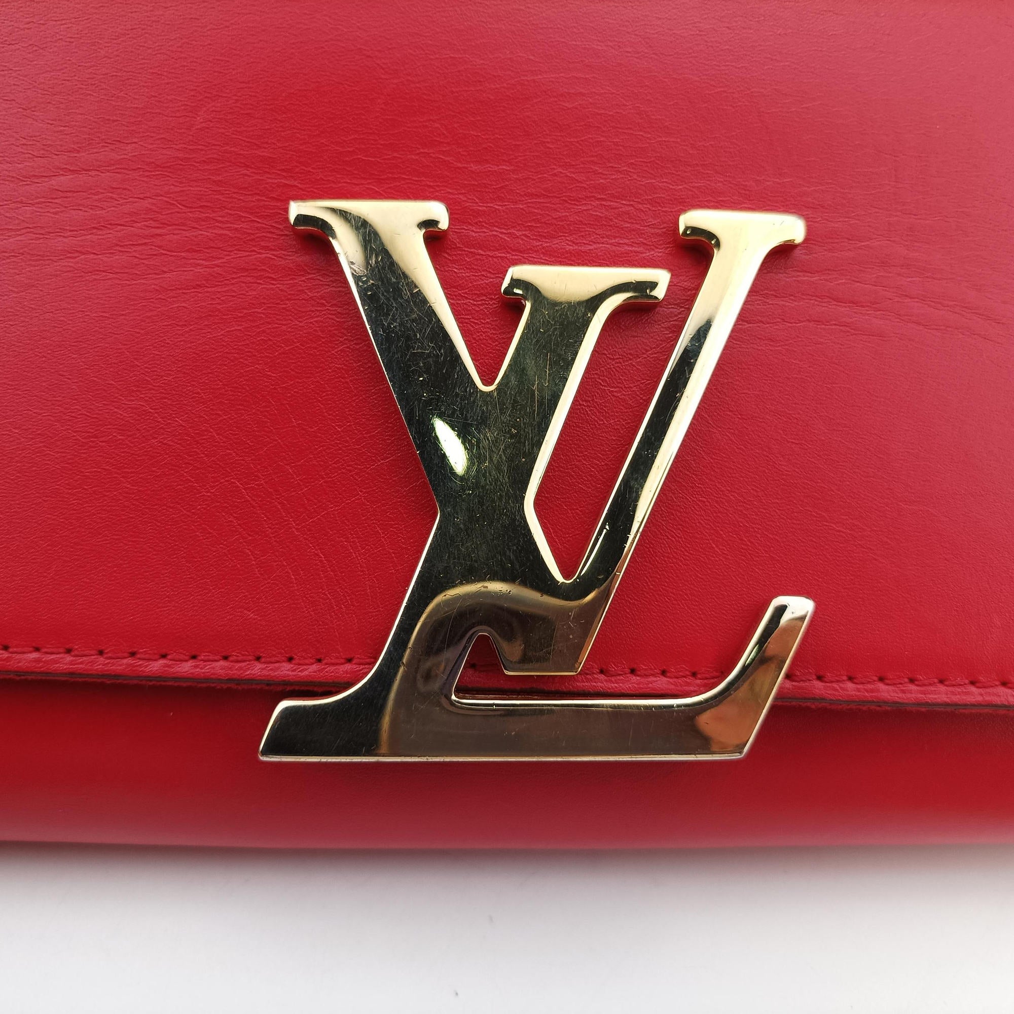 Secondhand Louis Vuitton Pochette Louise GM Red leather M94647 shoulderbag | stylenewstar