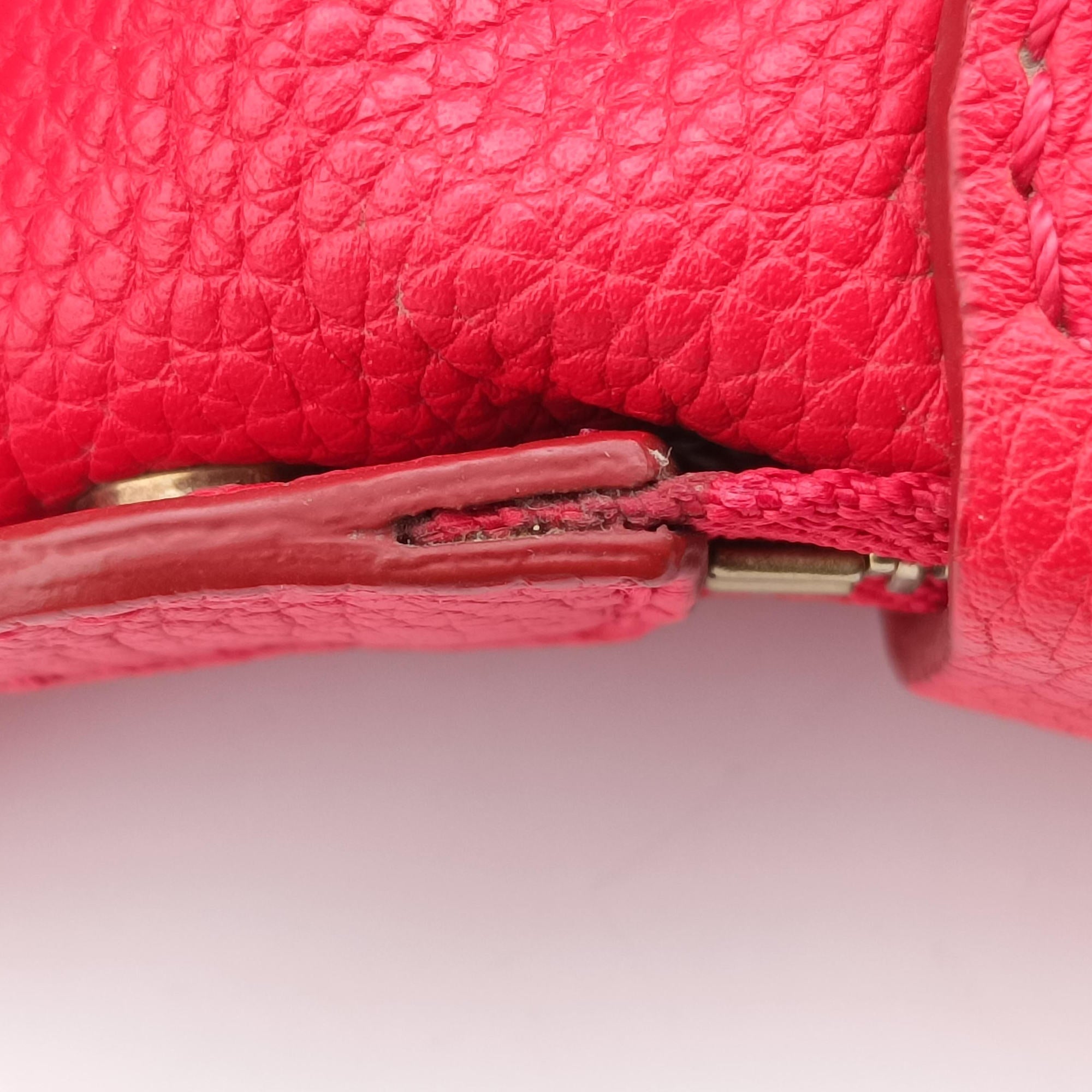 Vintage Celine Luggage Micro shopper Red Leather  handbag | stylenewstar