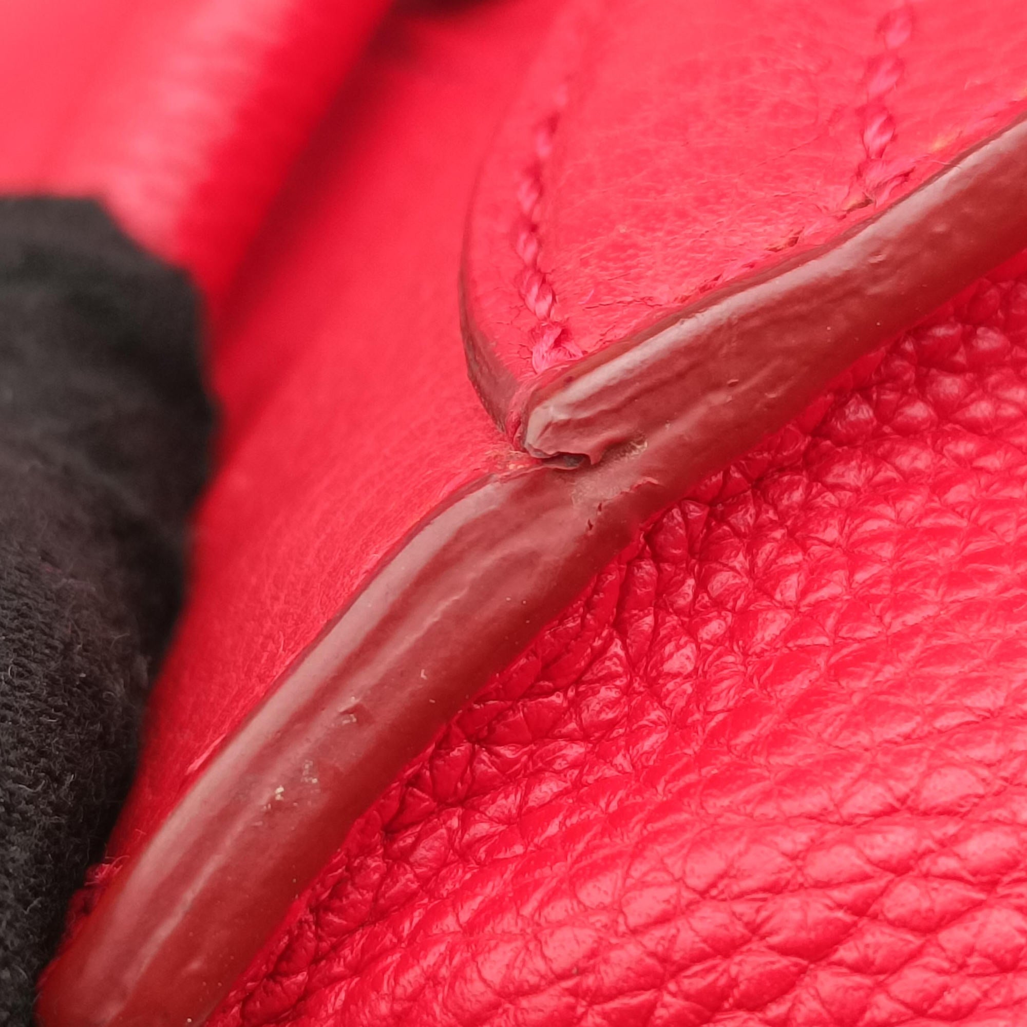 Vintage Celine Luggage Micro shopper Red Leather  handbag | stylenewstar