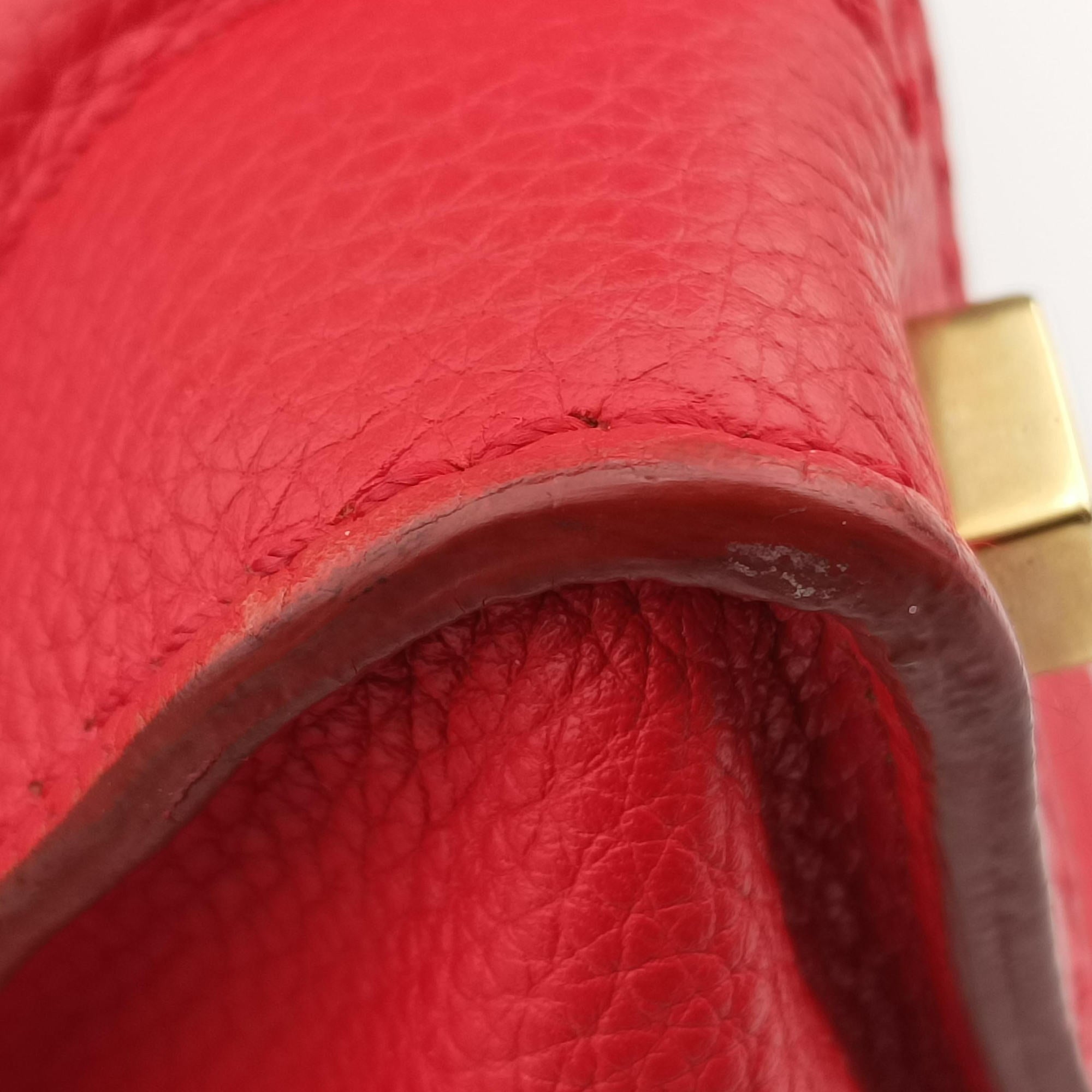 Vintage Celine Luggage Micro shopper Red Leather  handbag | stylenewstar