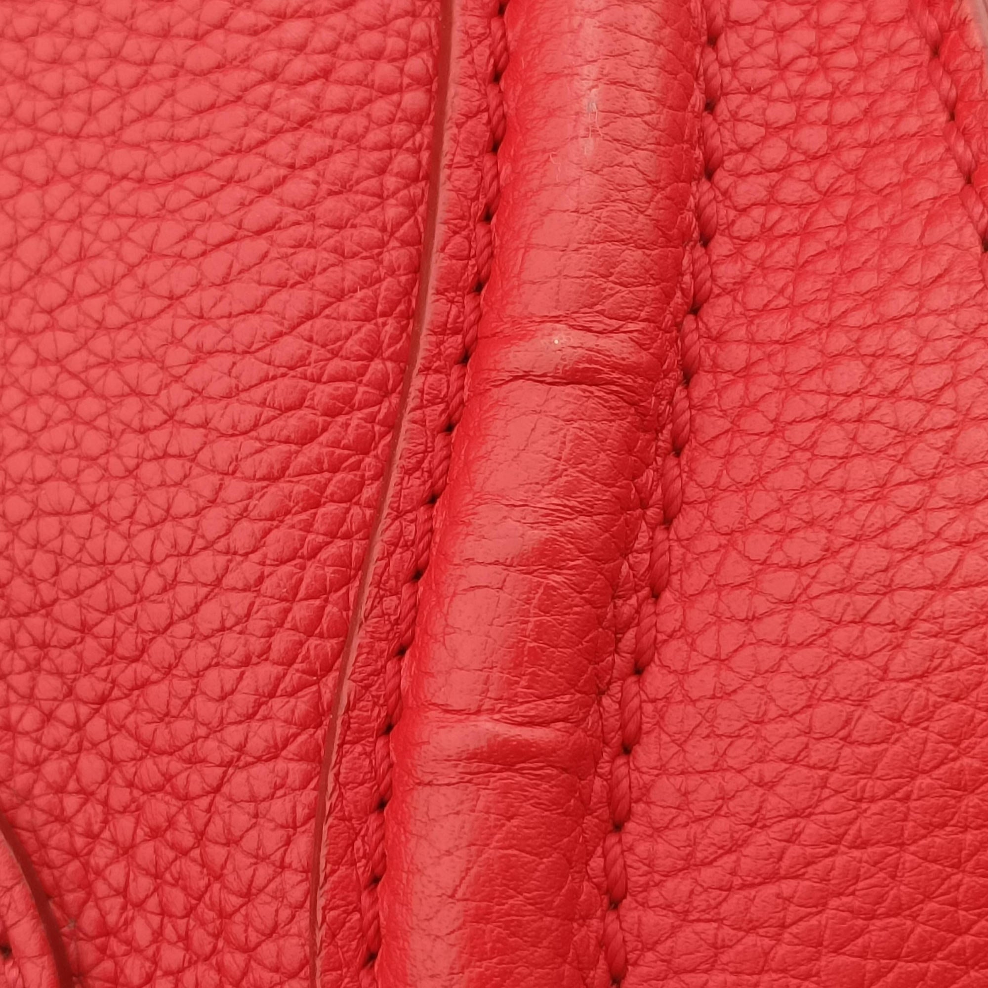 Vintage Celine Luggage Micro shopper Red Leather  handbag | stylenewstar