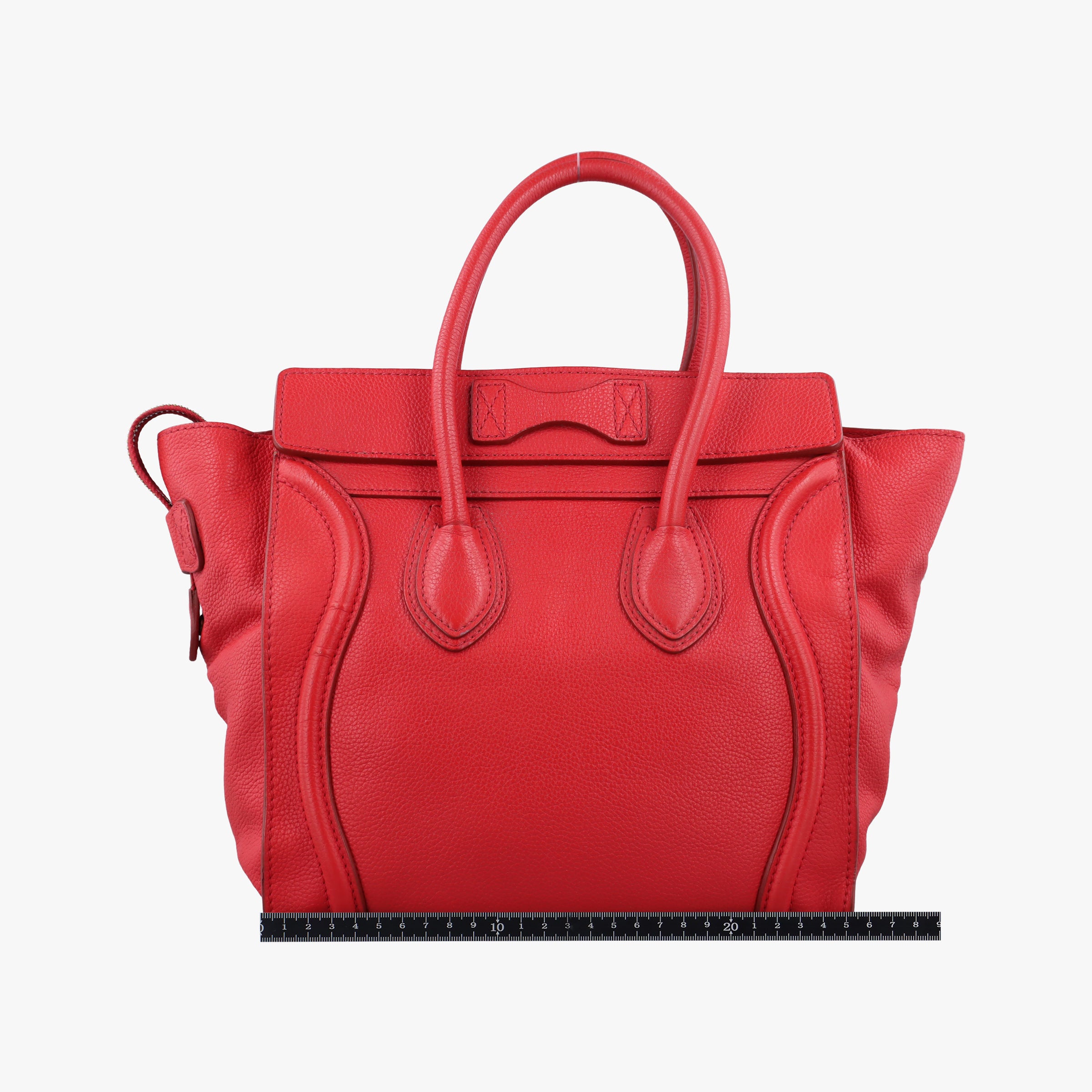 Vintage Celine Luggage Micro shopper Red Leather  handbag | stylenewstar