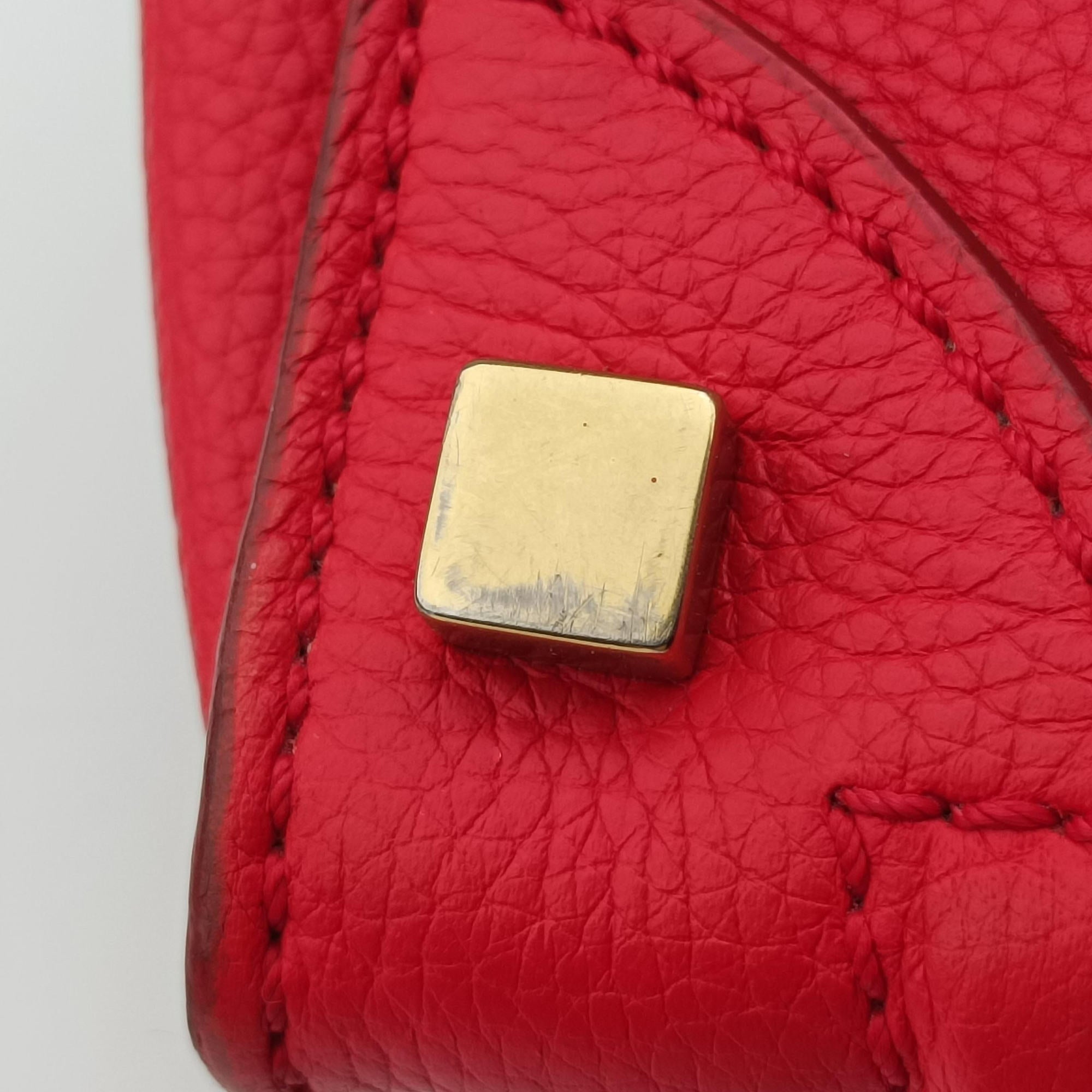 Vintage Celine Luggage Micro shopper Red Leather  handbag | stylenewstar