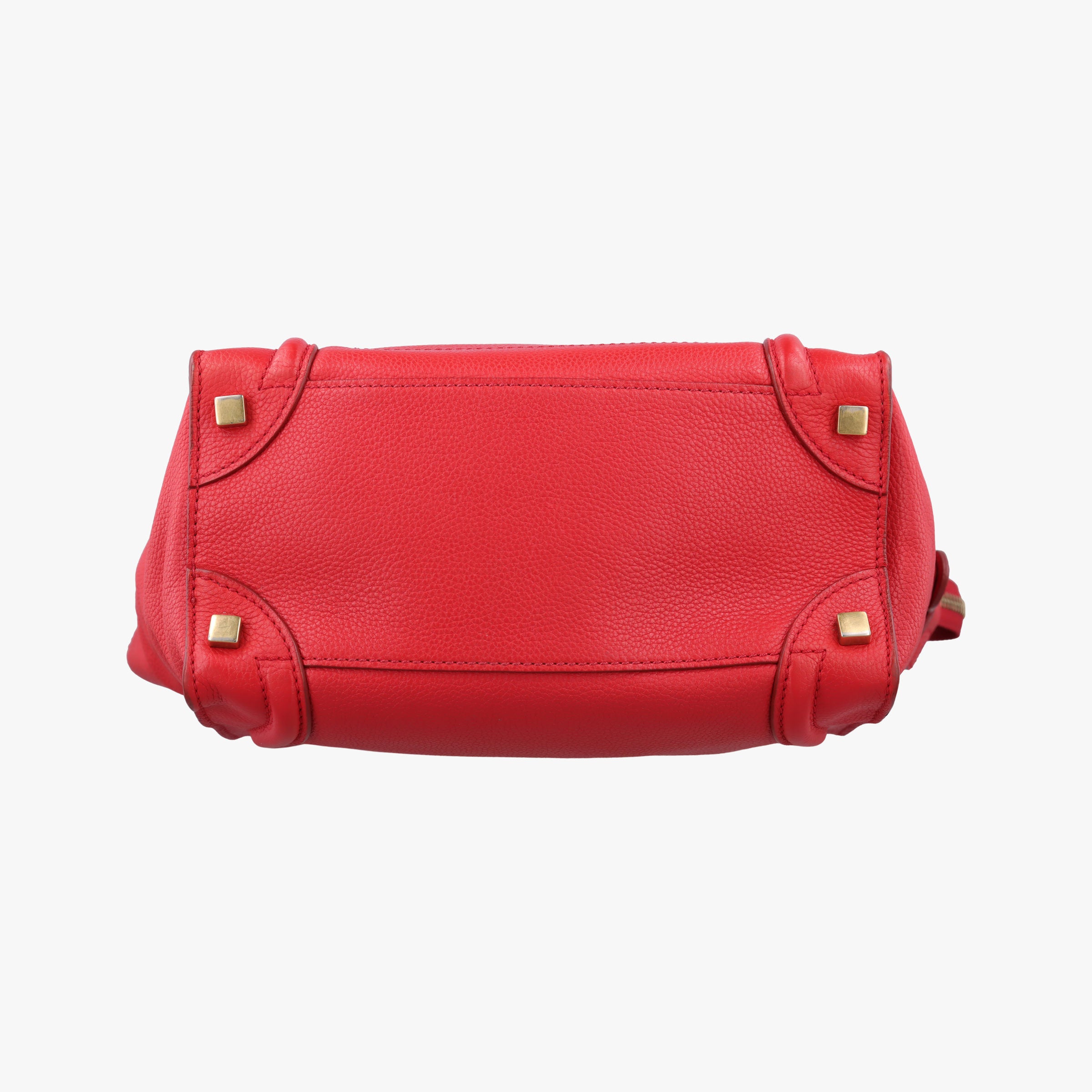 Vintage Celine Luggage Micro shopper Red Leather  handbag | stylenewstar