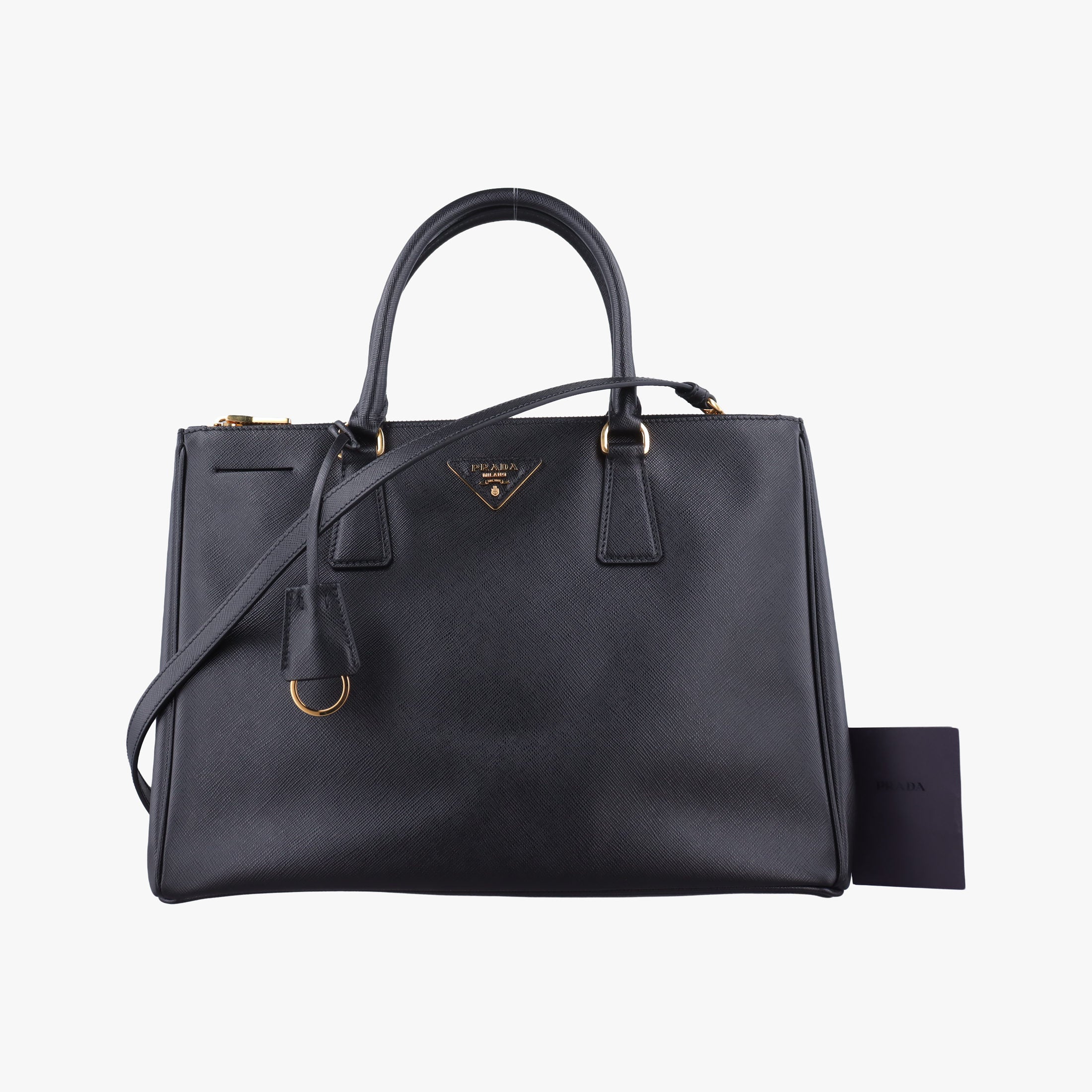 Pre-owned Prada Galleria Black SAFFIANO Leather 1BA274 shoulderbag | stylenewstar