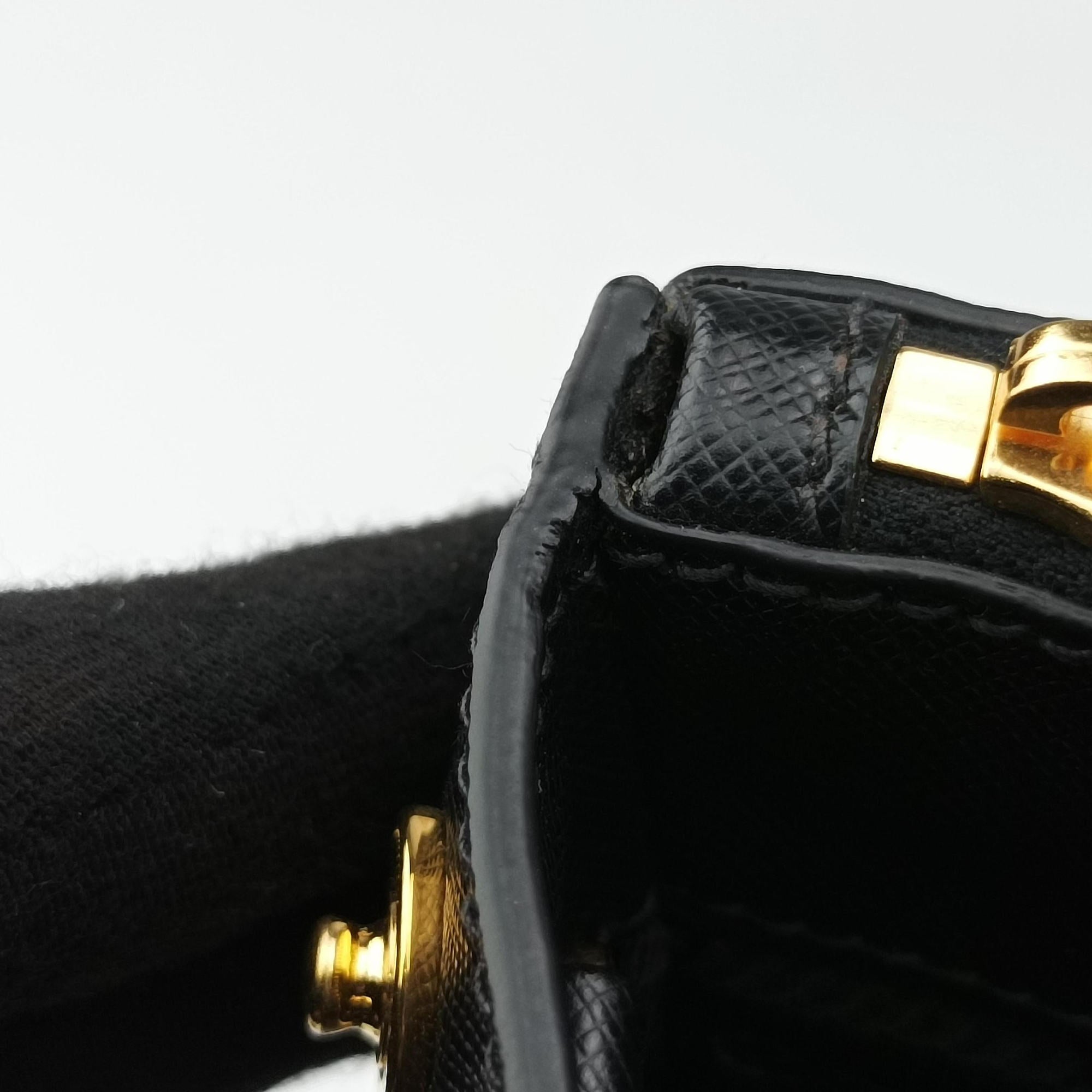 Pre-owned Prada Galleria Black SAFFIANO Leather 1BA274 shoulderbag | stylenewstar