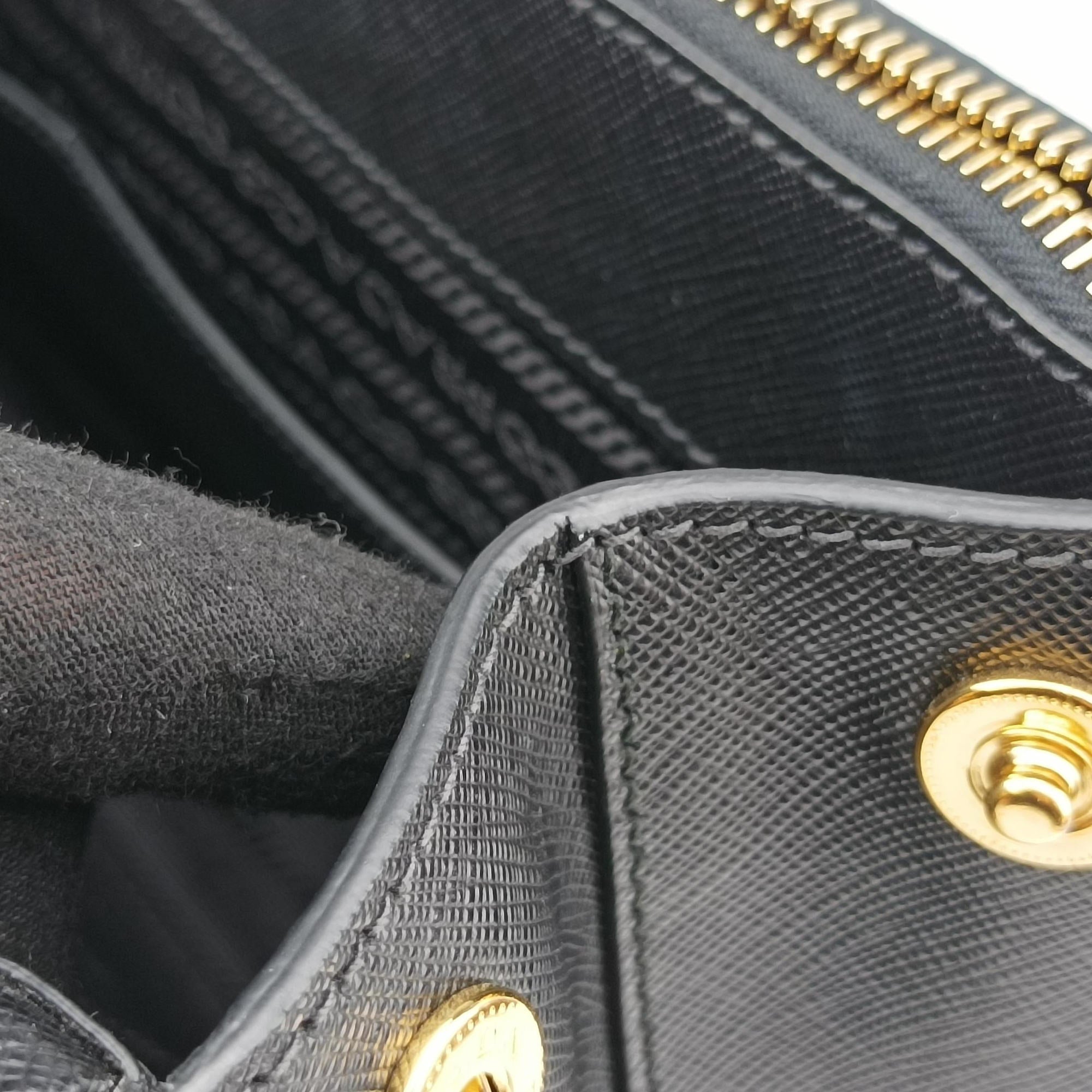 Pre-owned Prada Galleria Black SAFFIANO Leather 1BA274 shoulderbag | stylenewstar