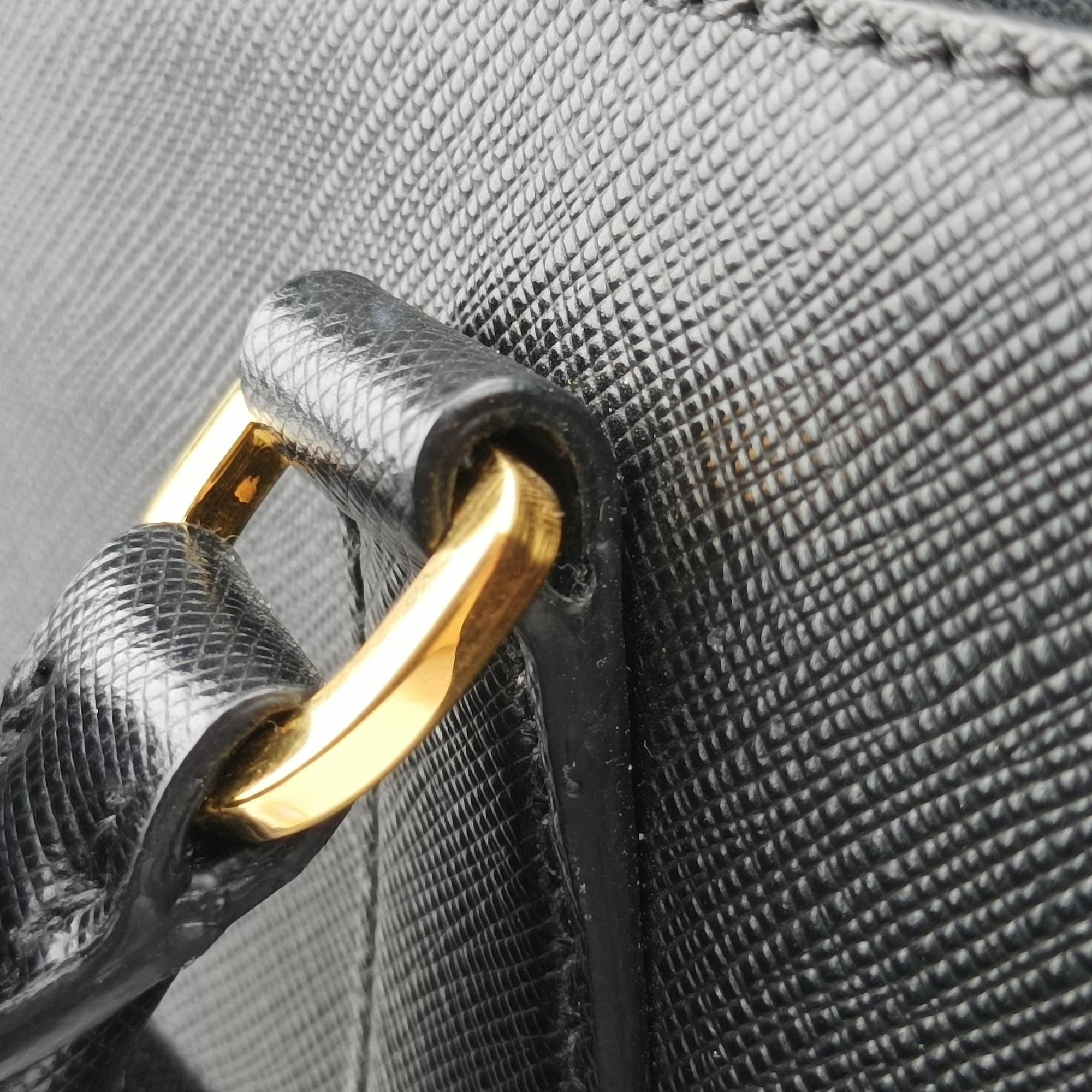 Pre-owned Prada Galleria Black SAFFIANO Leather 1BA274 shoulderbag | stylenewstar