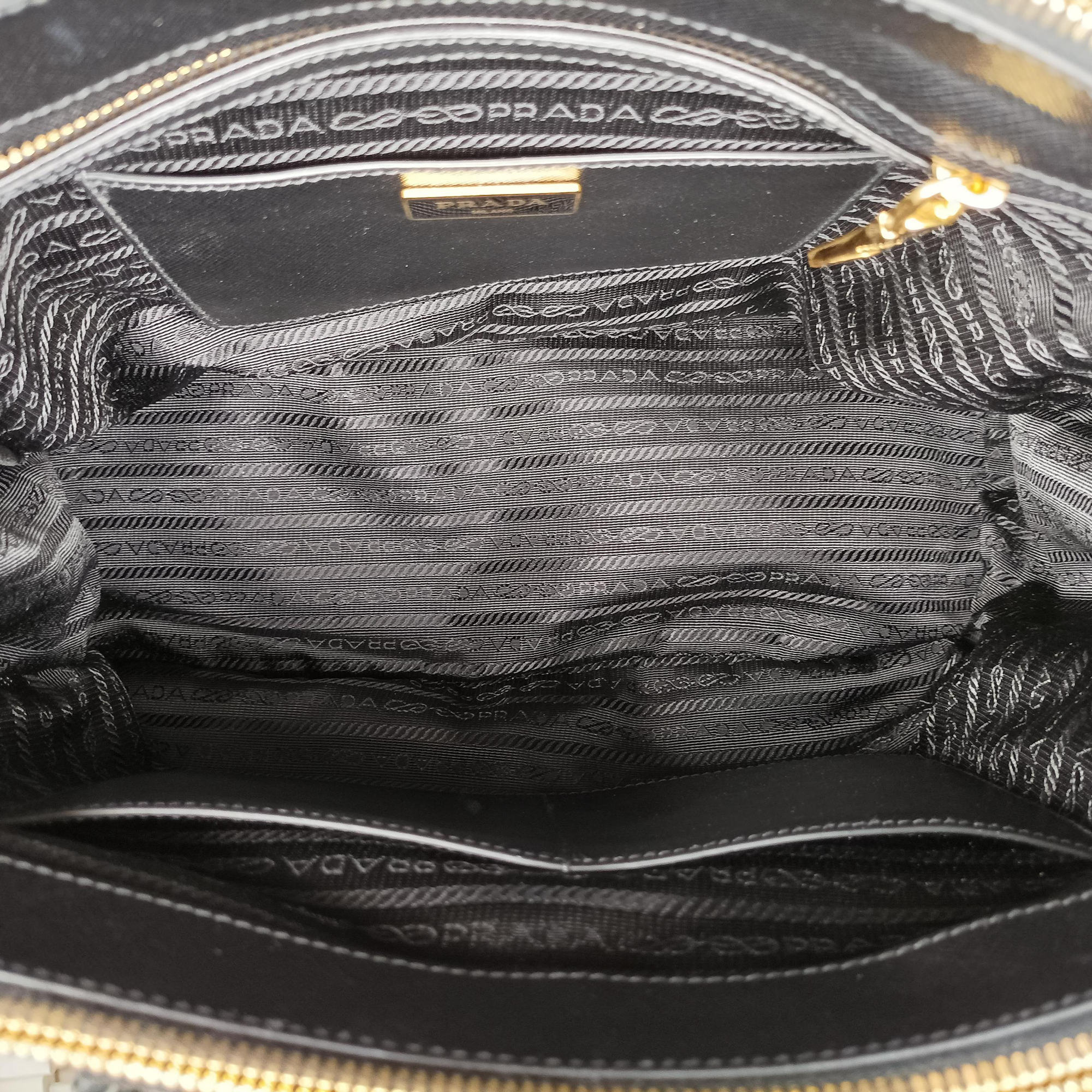Pre-owned Prada Galleria Black SAFFIANO Leather 1BA274 shoulderbag | stylenewstar