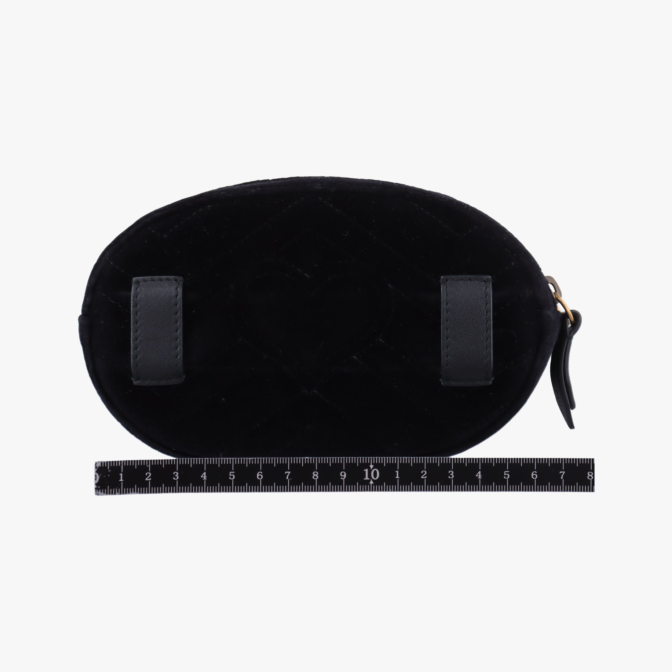 Pre-owned Gucci GG Marmont Black velour 476434 bum bag/waist bag | stylenewstar