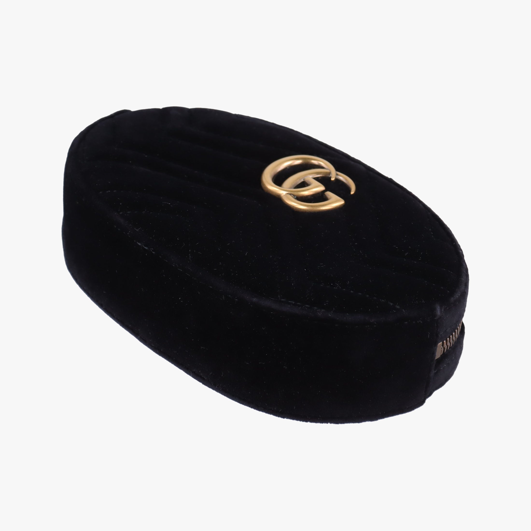 Pre-owned Gucci GG Marmont Black velour 476434 bum bag/waist bag | stylenewstar