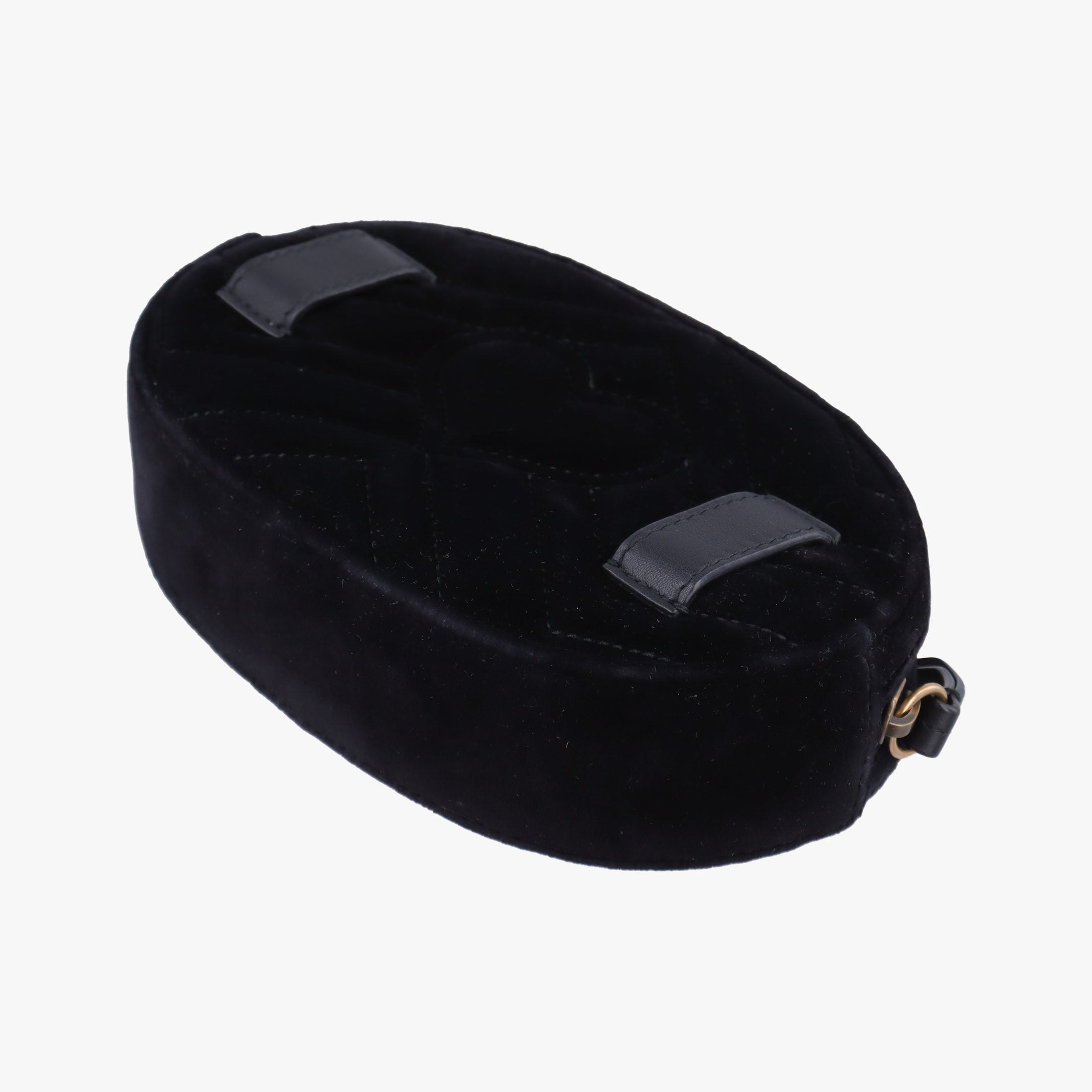 Pre-owned Gucci GG Marmont Black velour 476434 bum bag/waist bag | stylenewstar