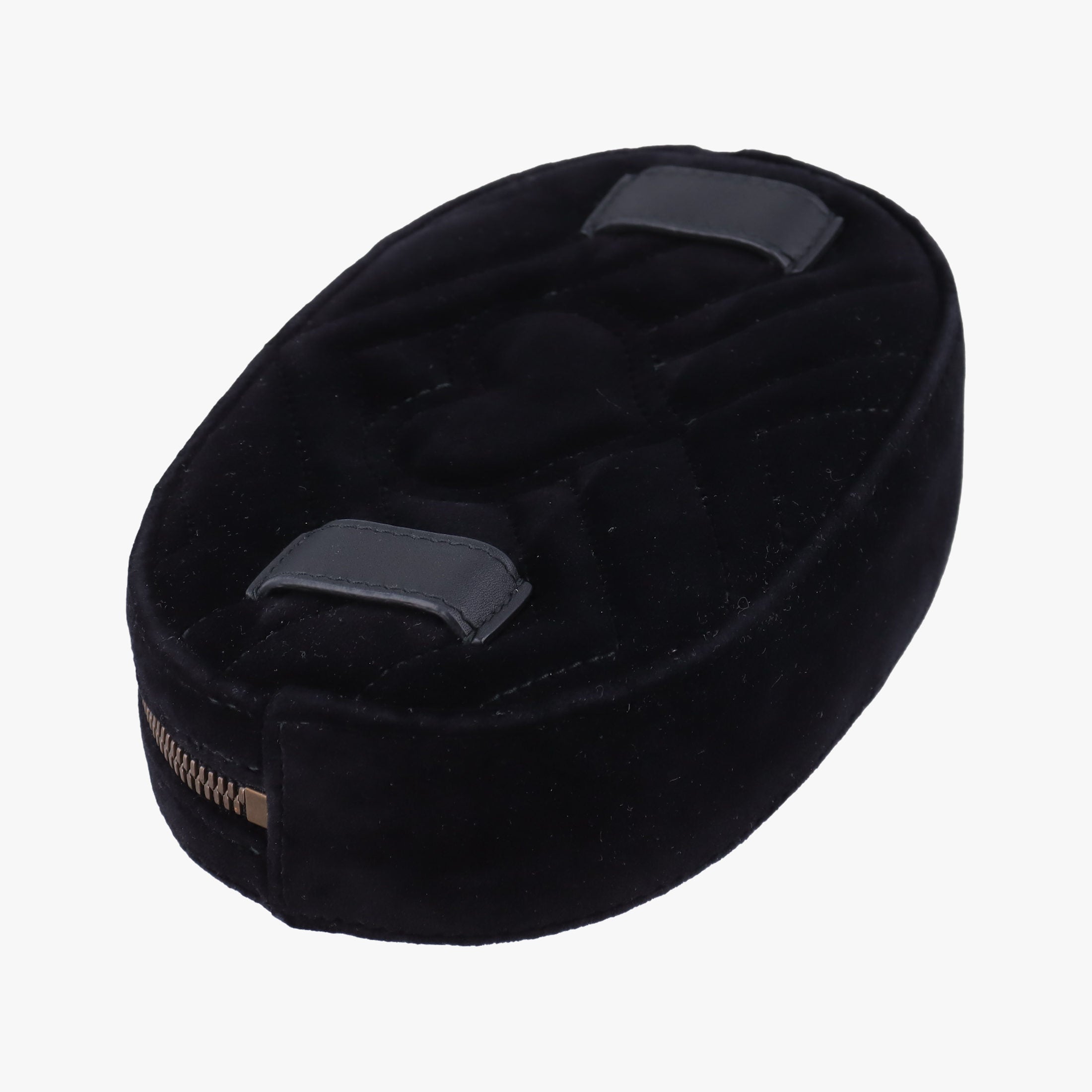 Pre-owned Gucci GG Marmont Black velour 476434 bum bag/waist bag | stylenewstar