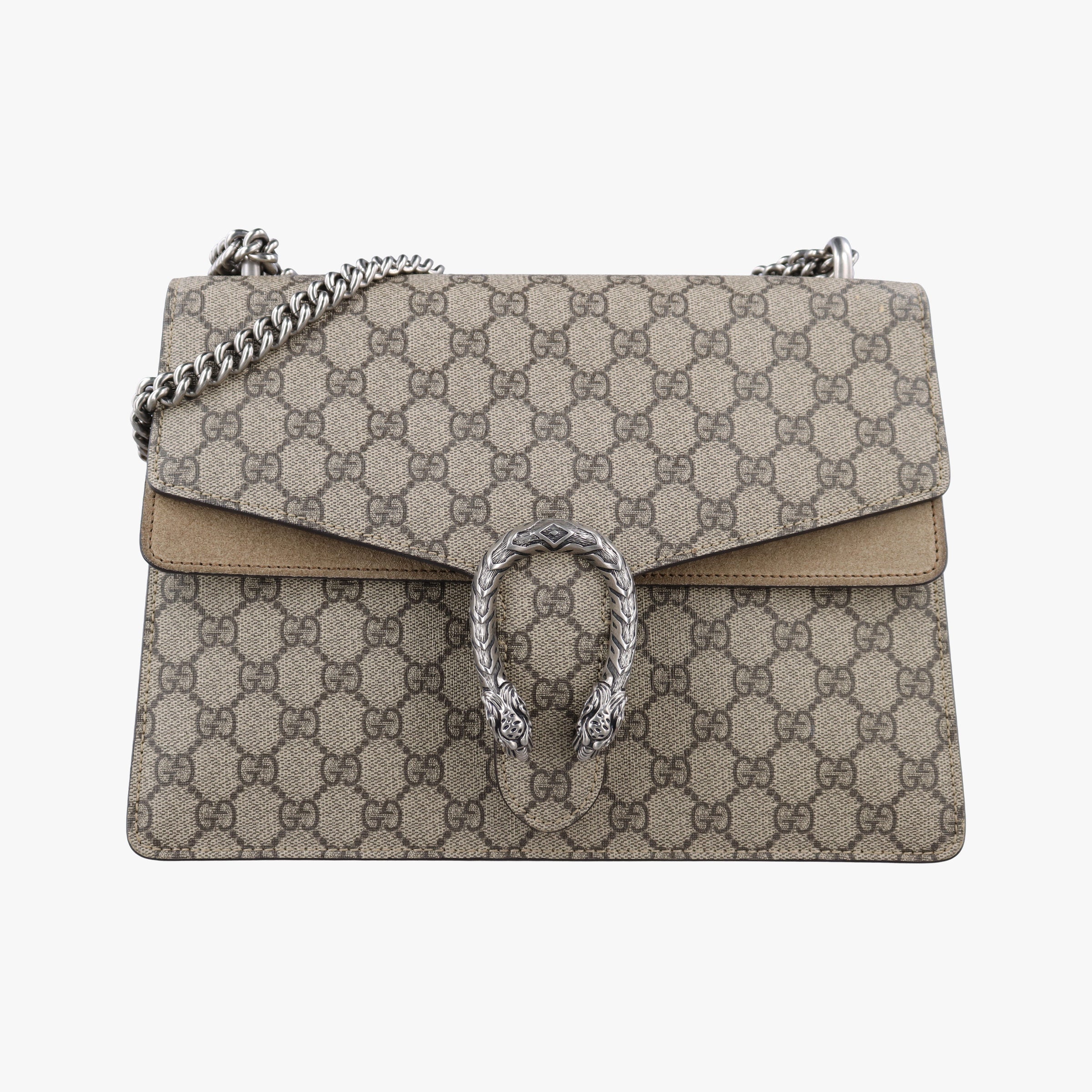 Pre-owned Gucci Dionysus Brown PVC coated canvas x Suede 403348 shoulderbag | stylenewstar