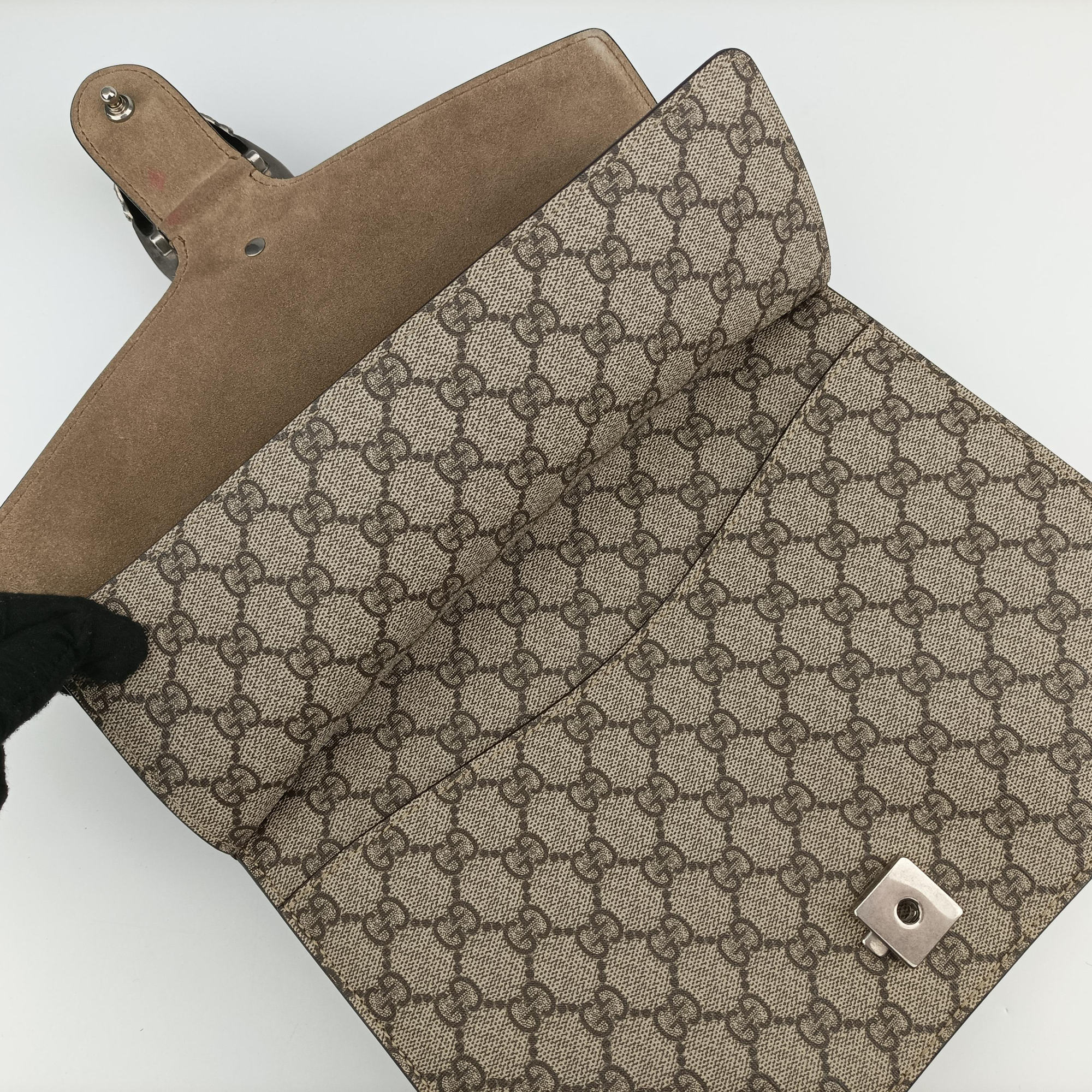Pre-owned Gucci Dionysus Brown PVC coated canvas x Suede 403348 shoulderbag | stylenewstar