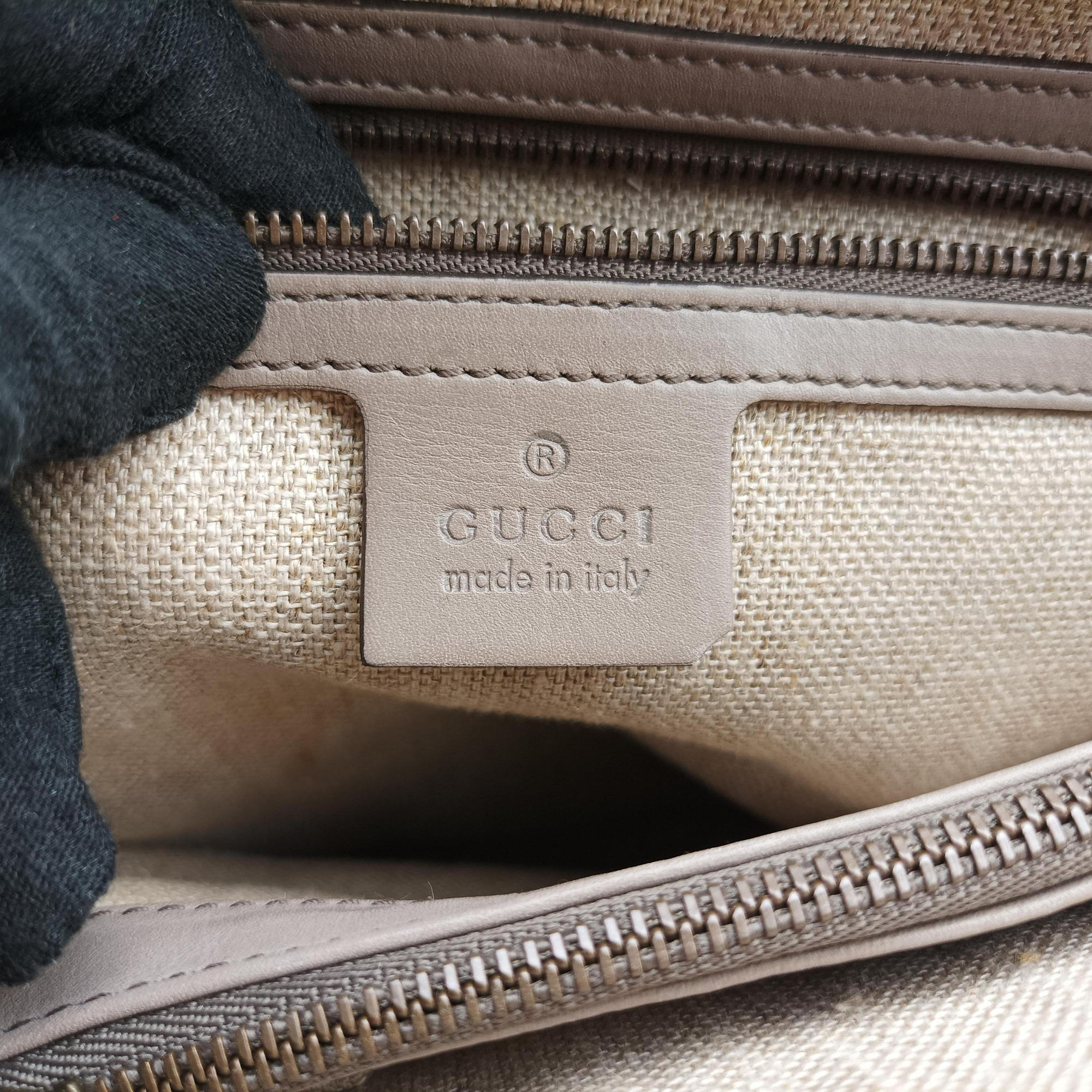 Pre-owned Gucci horse bit Grey Leather 296900 handbag | stylenewstar