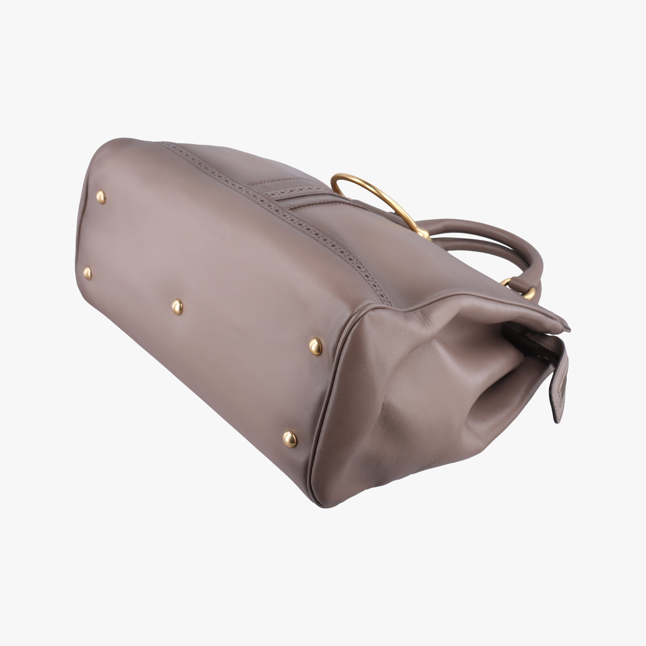 Pre-owned Gucci horse bit Grey Leather 296900 handbag | stylenewstar