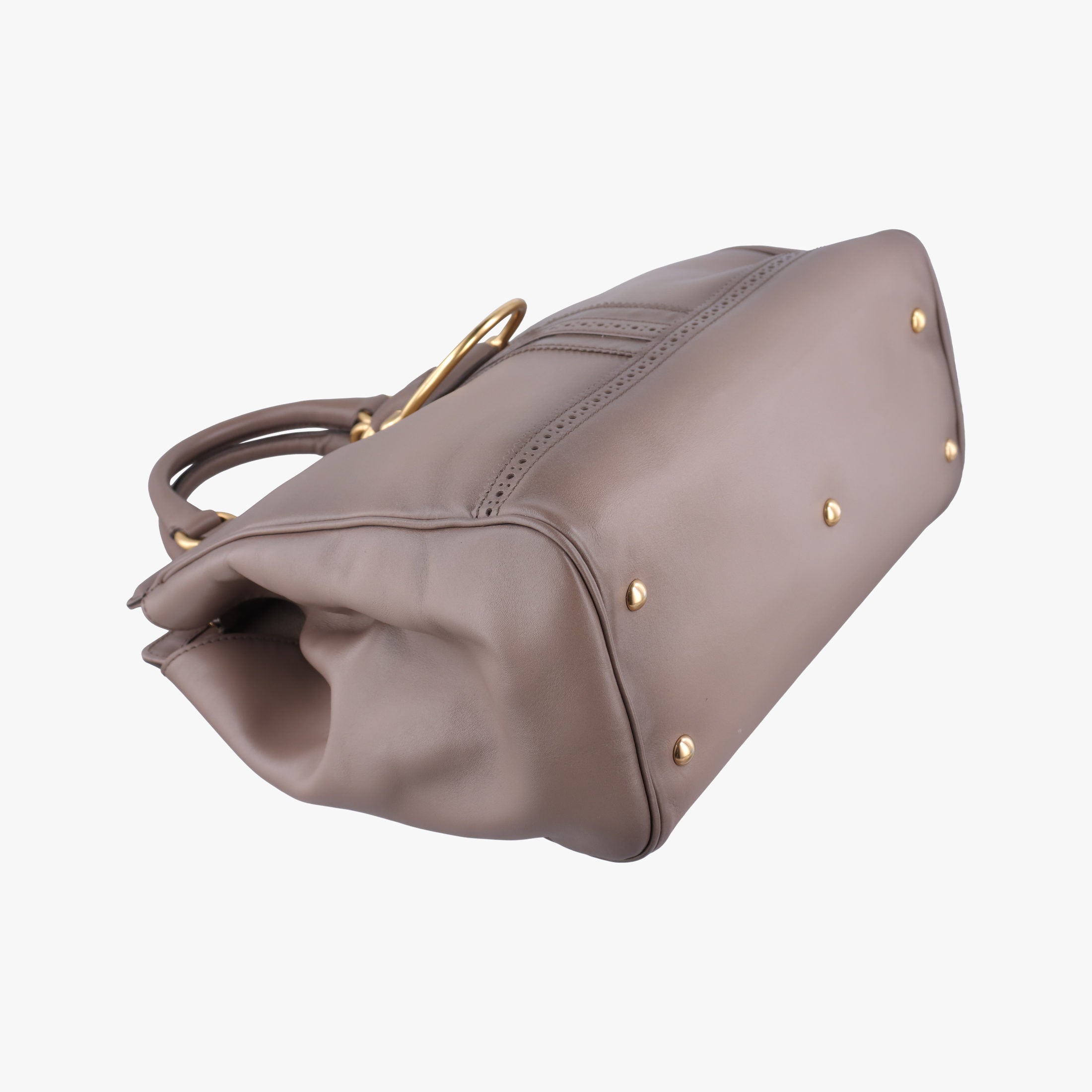 Pre-owned Gucci horse bit Grey Leather 296900 handbag | stylenewstar