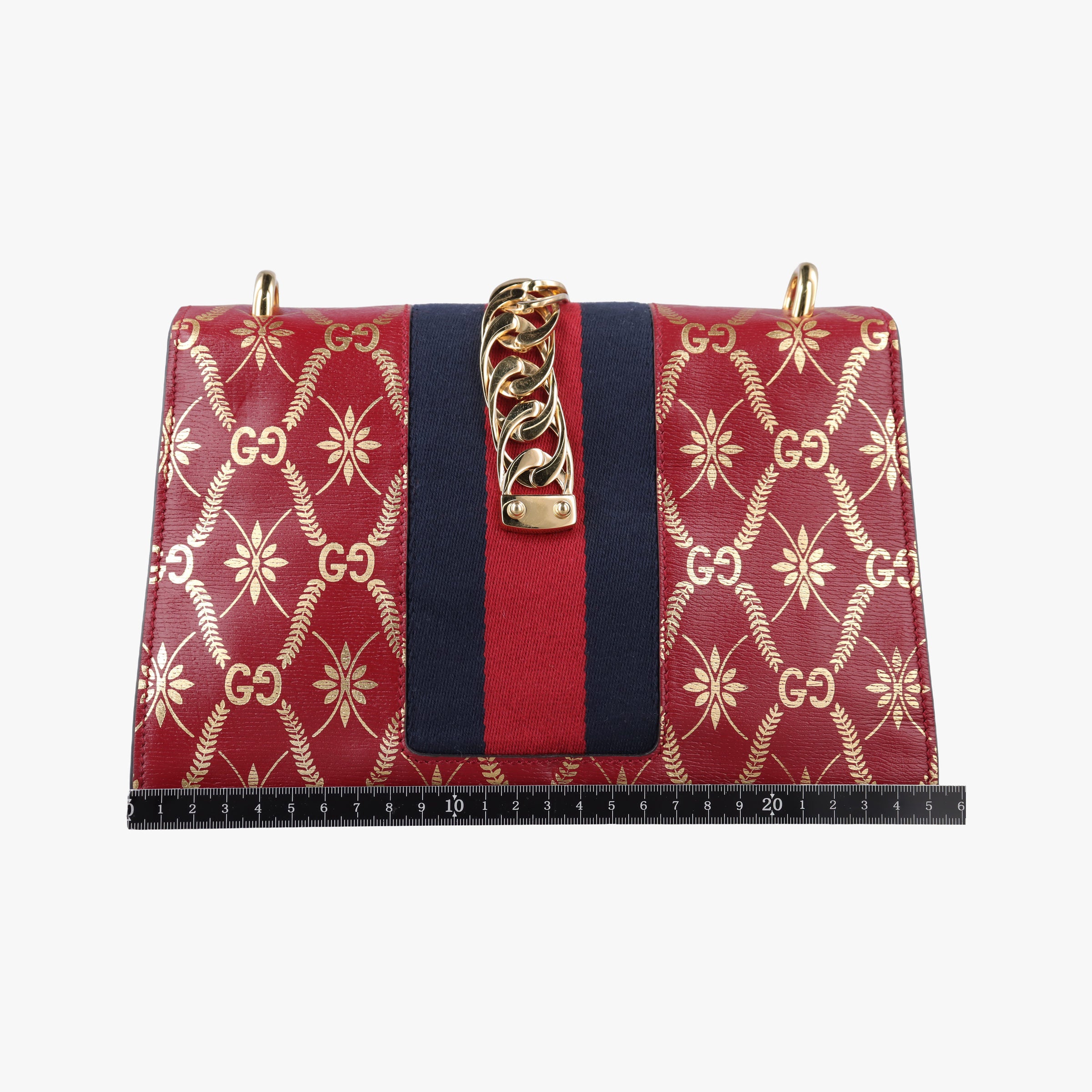 Pre-owned Gucci Sylvie red×Multicolour Leather 524405 shoulderbag | stylenewstar