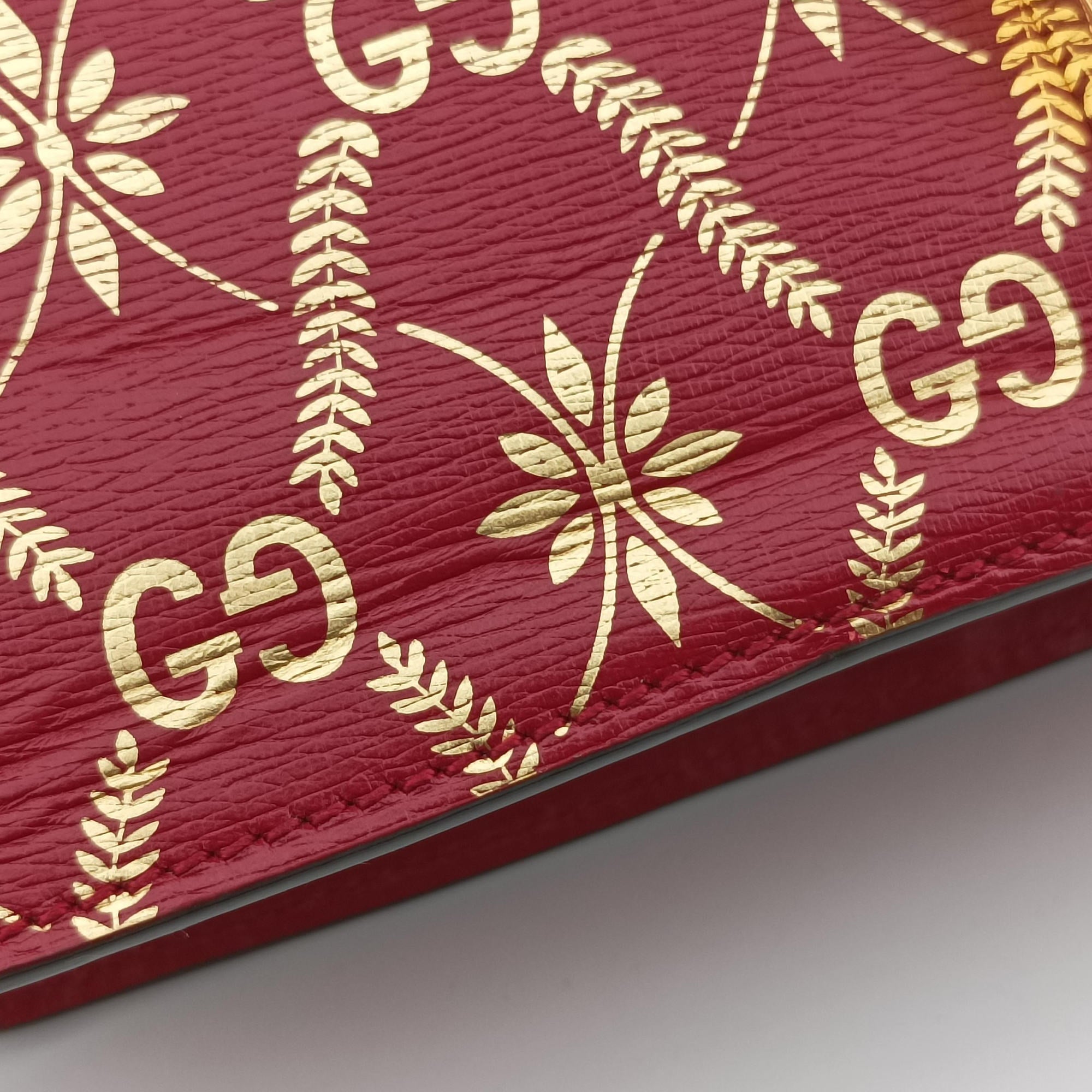 Pre-owned Gucci Sylvie red×Multicolour Leather 524405 shoulderbag | stylenewstar