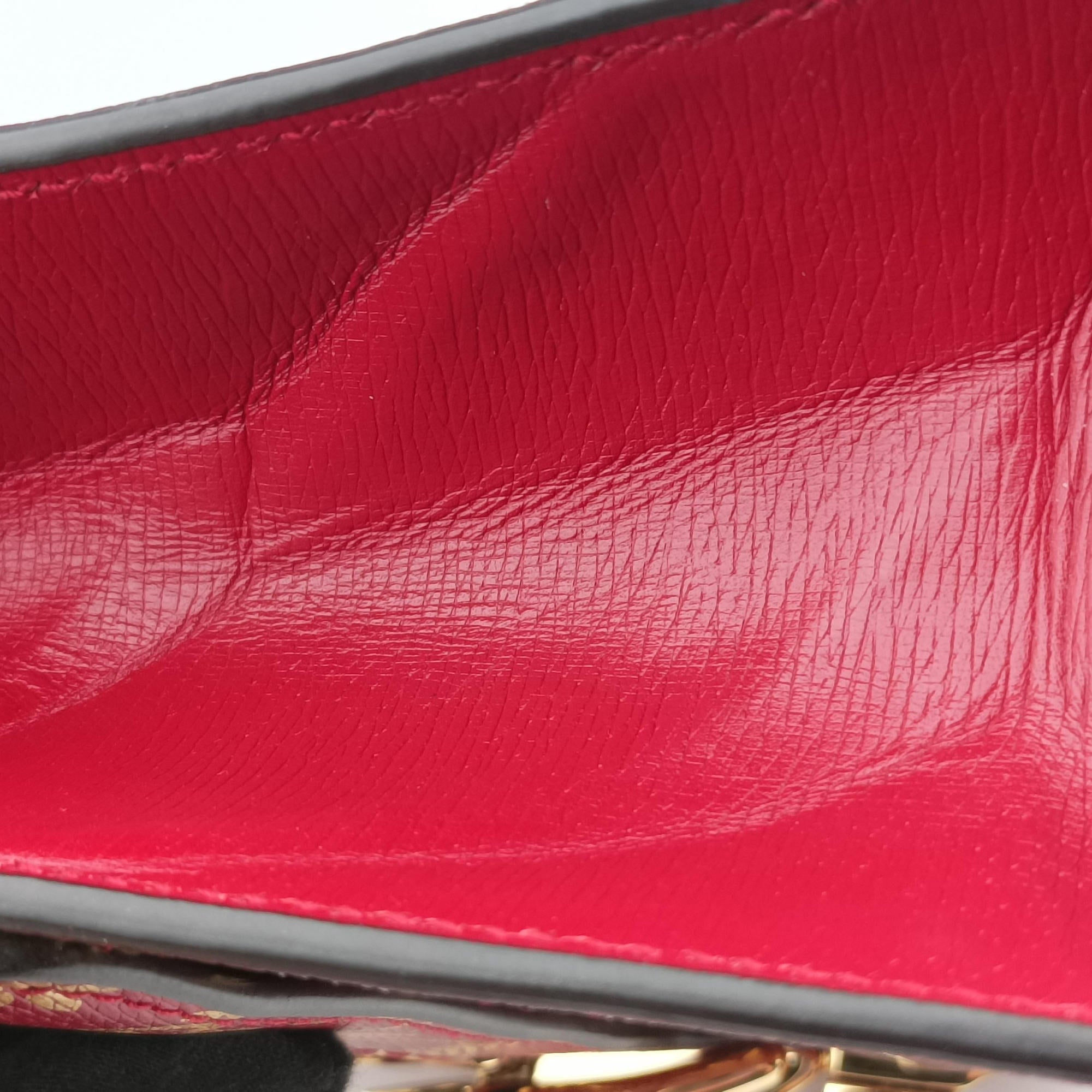 Pre-owned Gucci Sylvie red×Multicolour Leather 524405 shoulderbag | stylenewstar