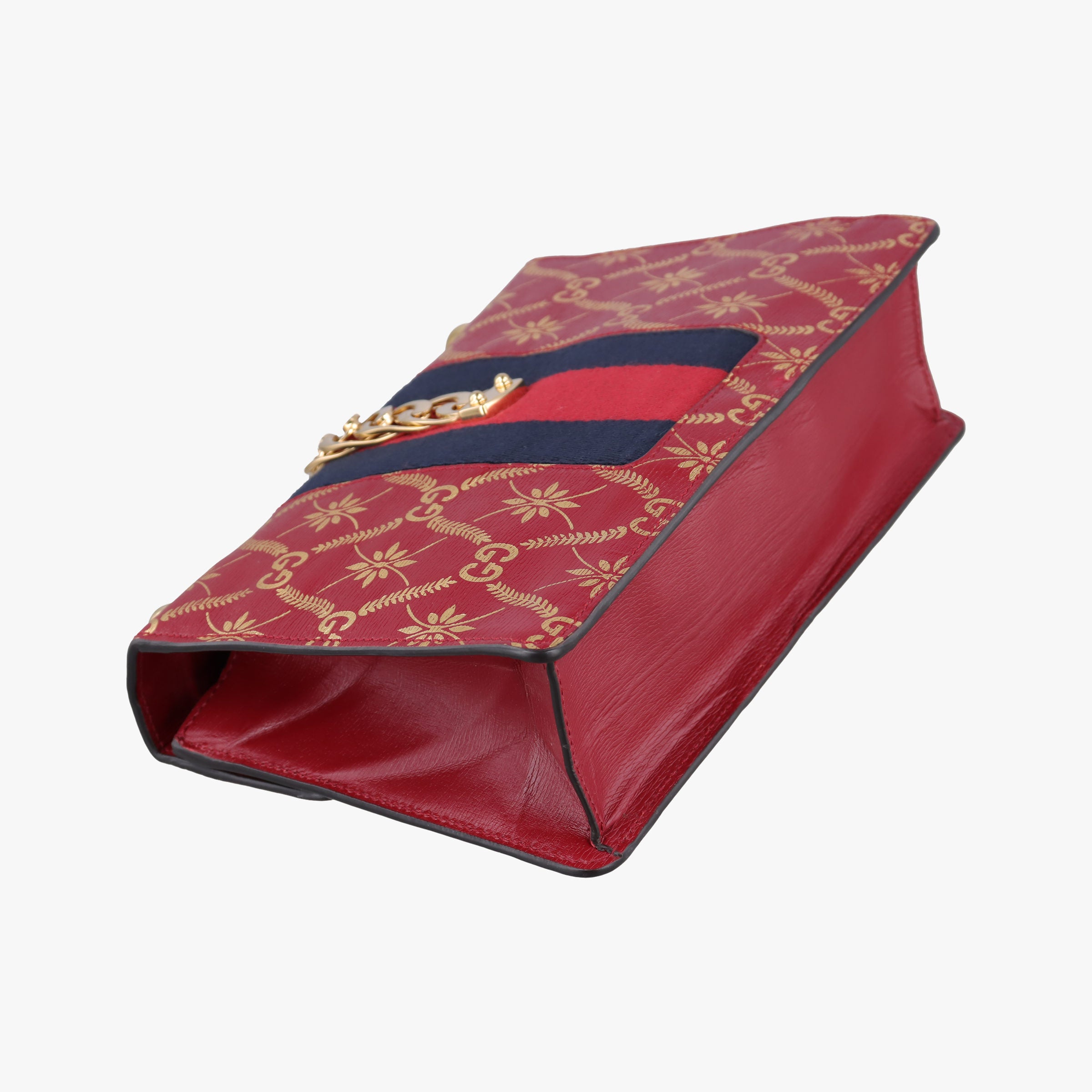 Pre-owned Gucci Sylvie red×Multicolour Leather 524405 shoulderbag | stylenewstar