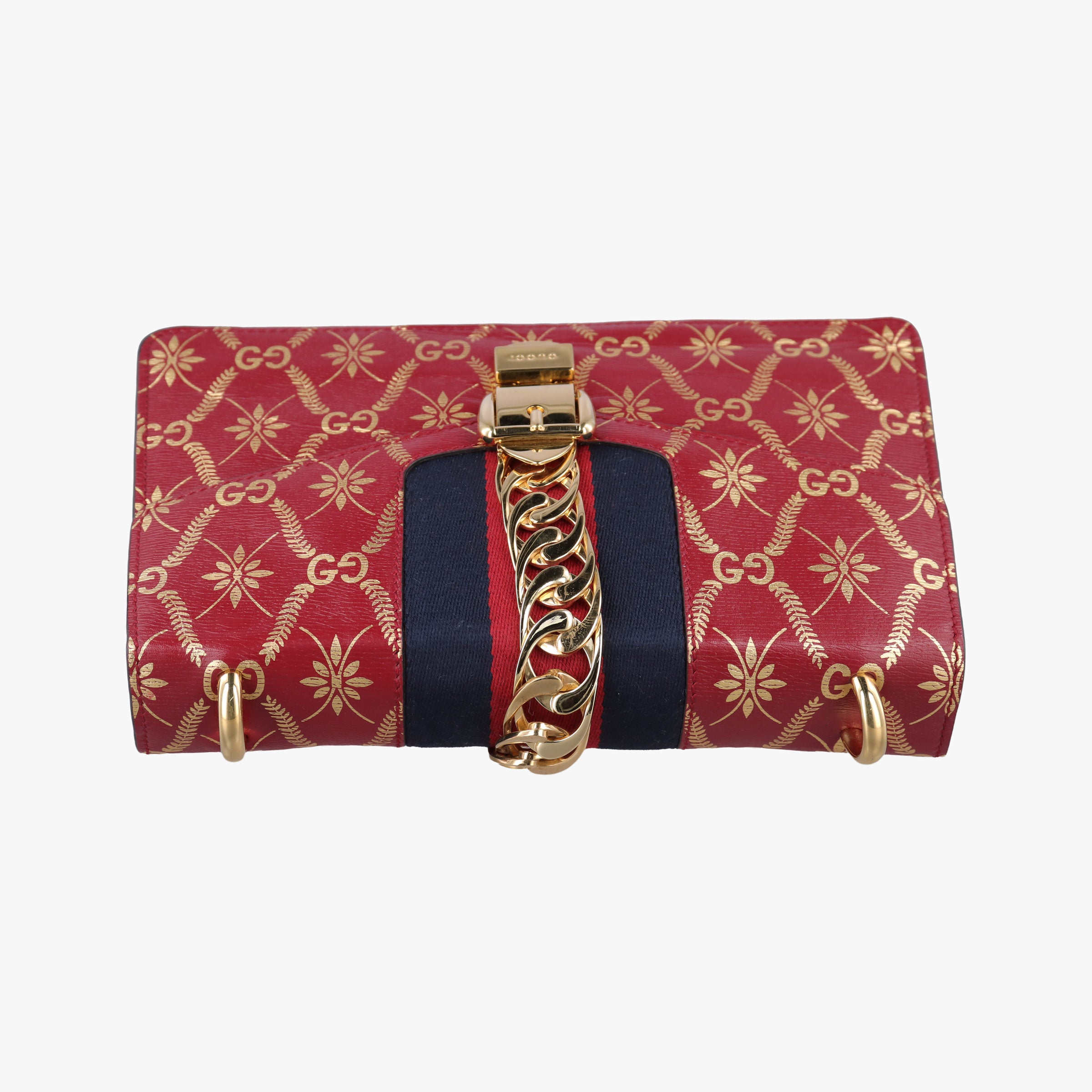 Pre-owned Gucci Sylvie red×Multicolour Leather 524405 shoulderbag | stylenewstar