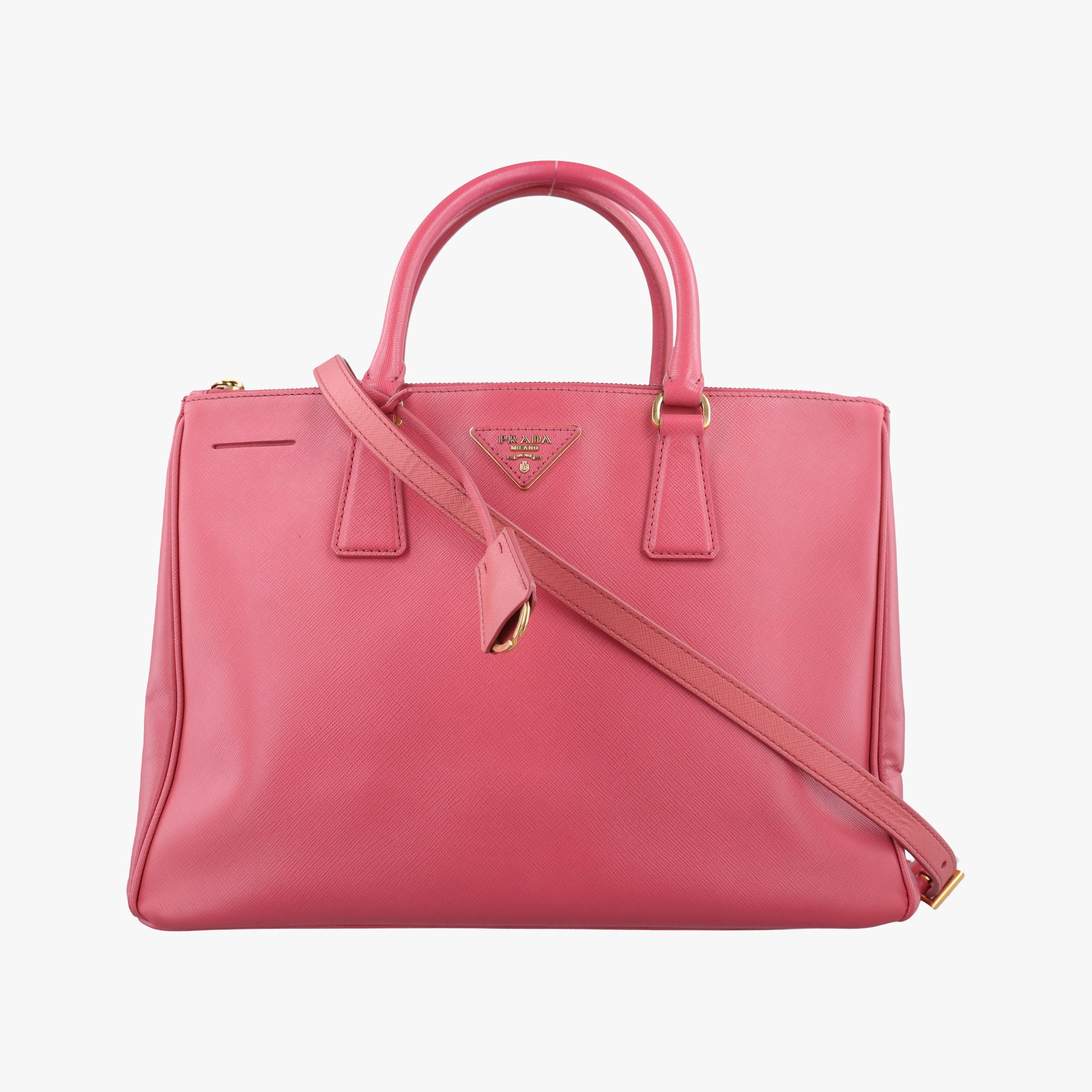 Pre-owned Prada Galleria Pink SAFFIANO Leather BN1786 shoulderbag | stylenewstar