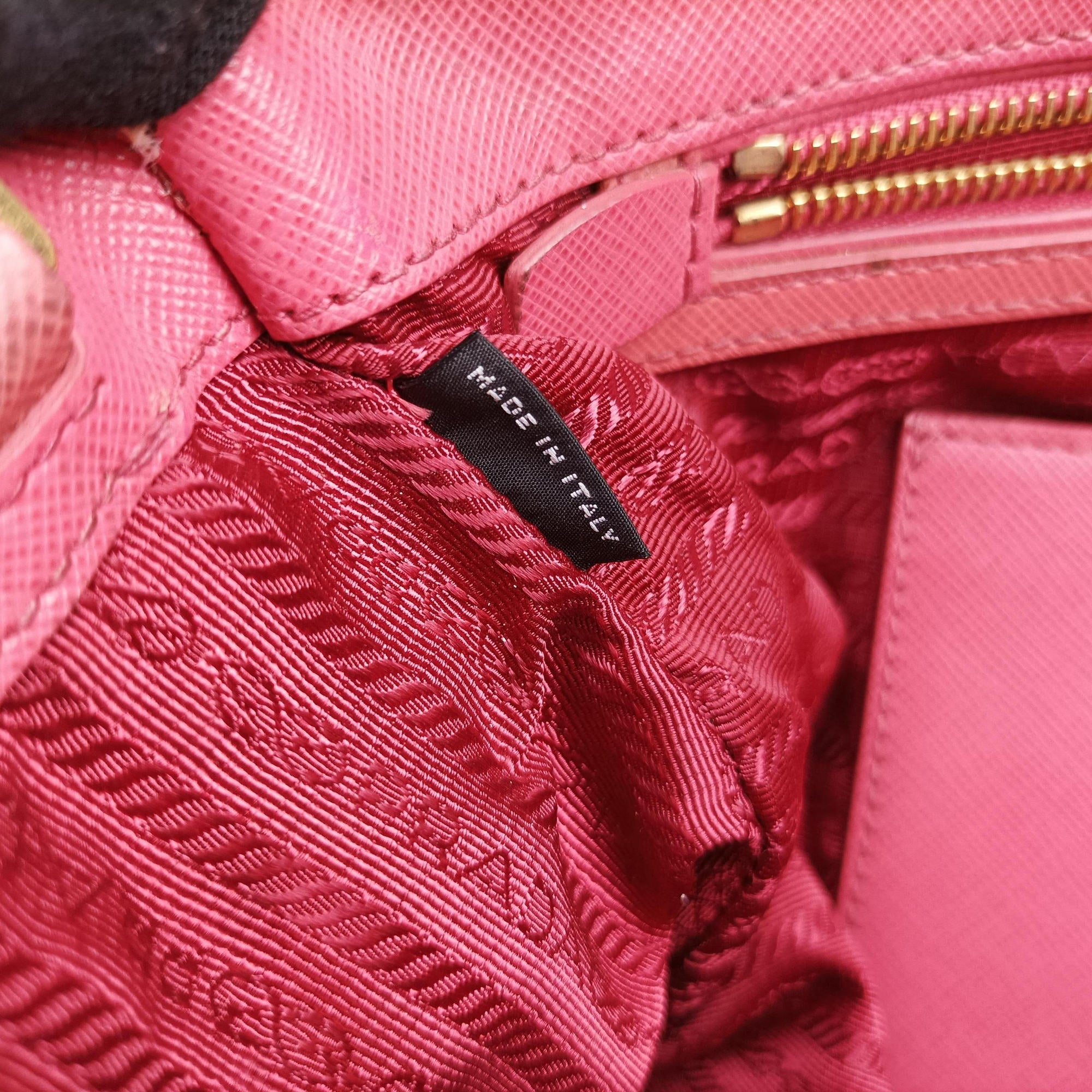 Pre-owned Prada Galleria Pink SAFFIANO Leather BN1786 shoulderbag | stylenewstar