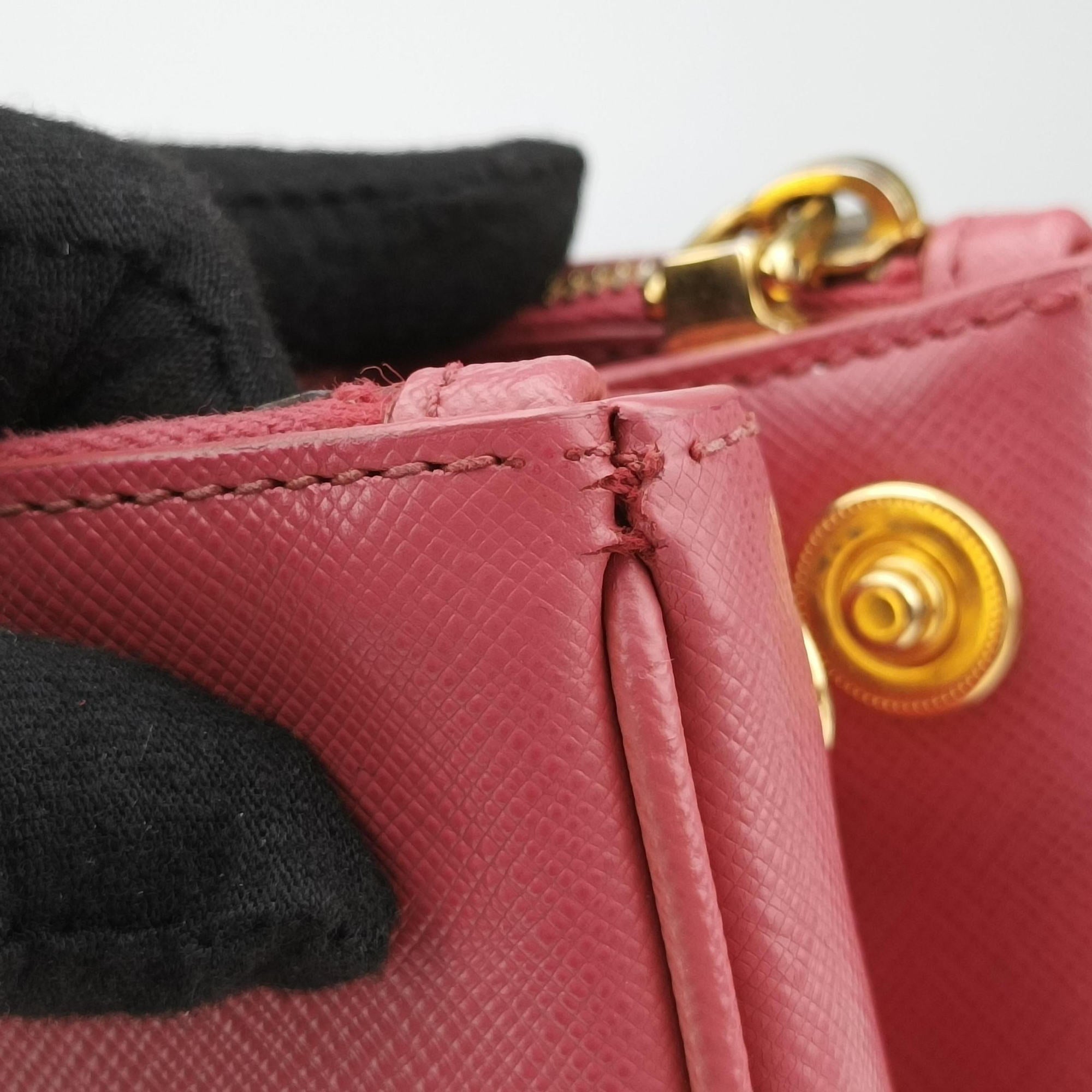 Pre-owned Prada Galleria Pink SAFFIANO Leather BN1786 shoulderbag | stylenewstar