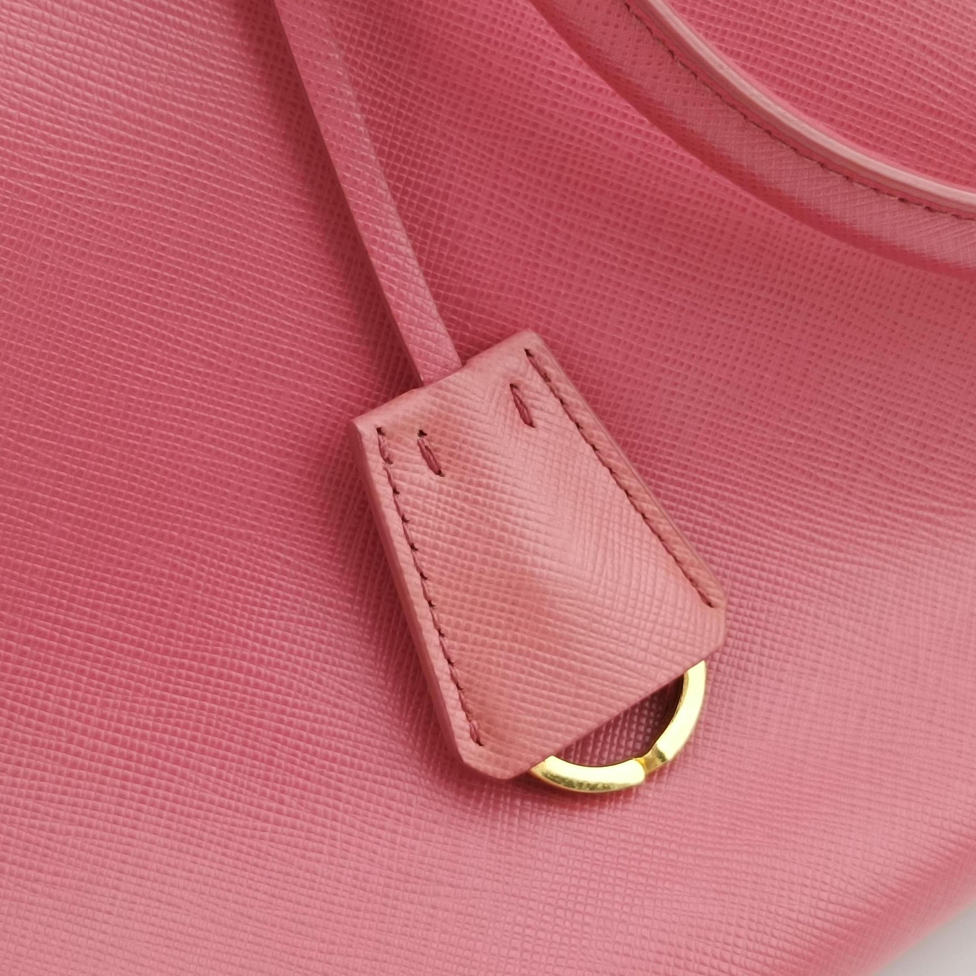 Pre-owned Prada Galleria Pink SAFFIANO Leather BN1786 shoulderbag | stylenewstar