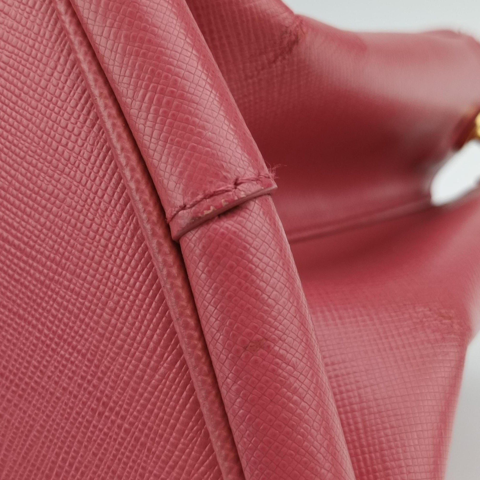 Pre-owned Prada Galleria Pink SAFFIANO Leather BN1786 shoulderbag | stylenewstar