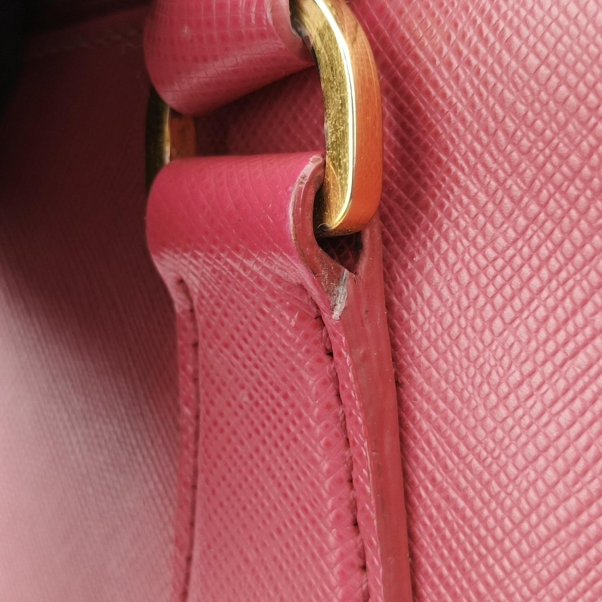 Pre-owned Prada Galleria Pink SAFFIANO Leather BN1786 shoulderbag | stylenewstar