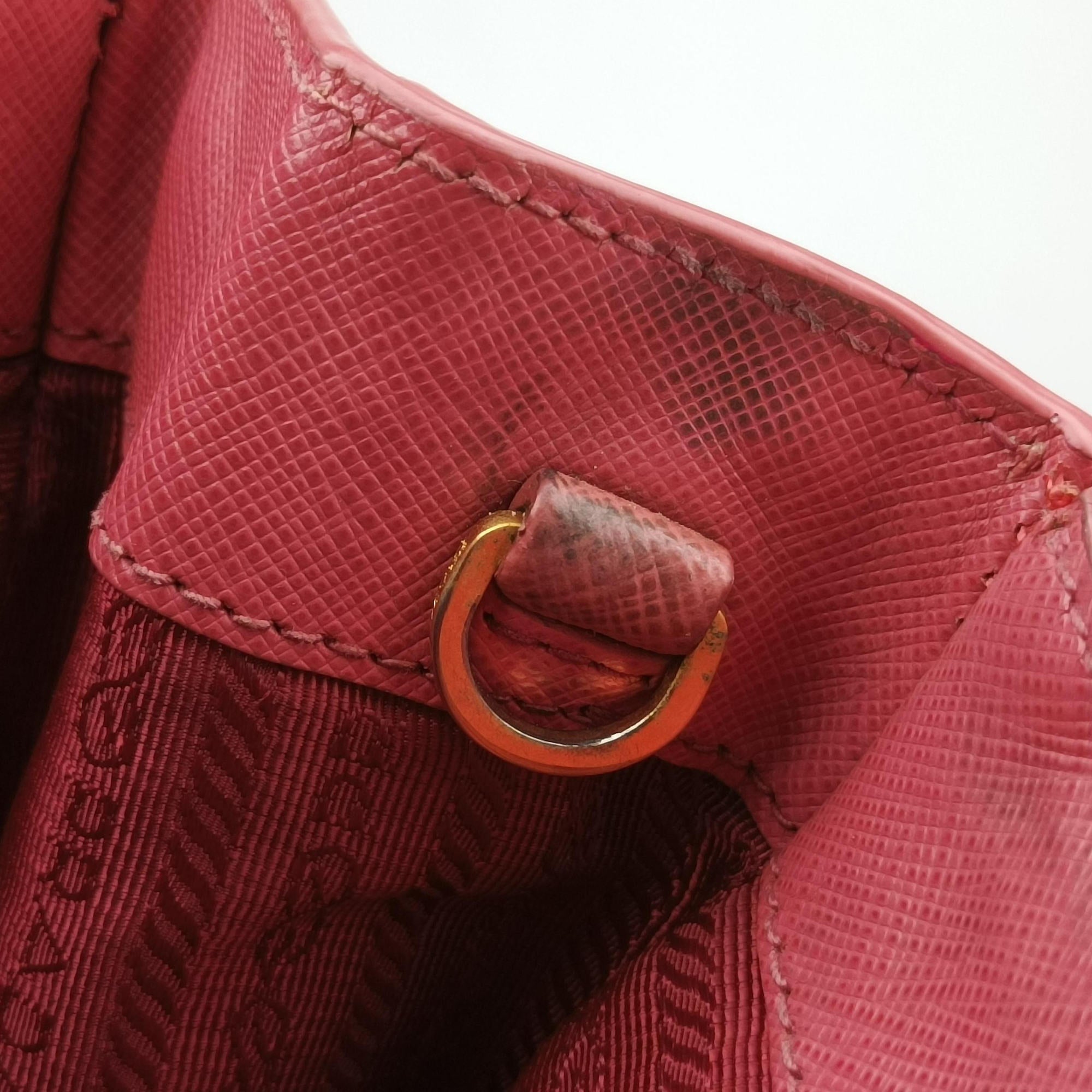 Pre-owned Prada Galleria Pink SAFFIANO Leather BN1786 shoulderbag | stylenewstar