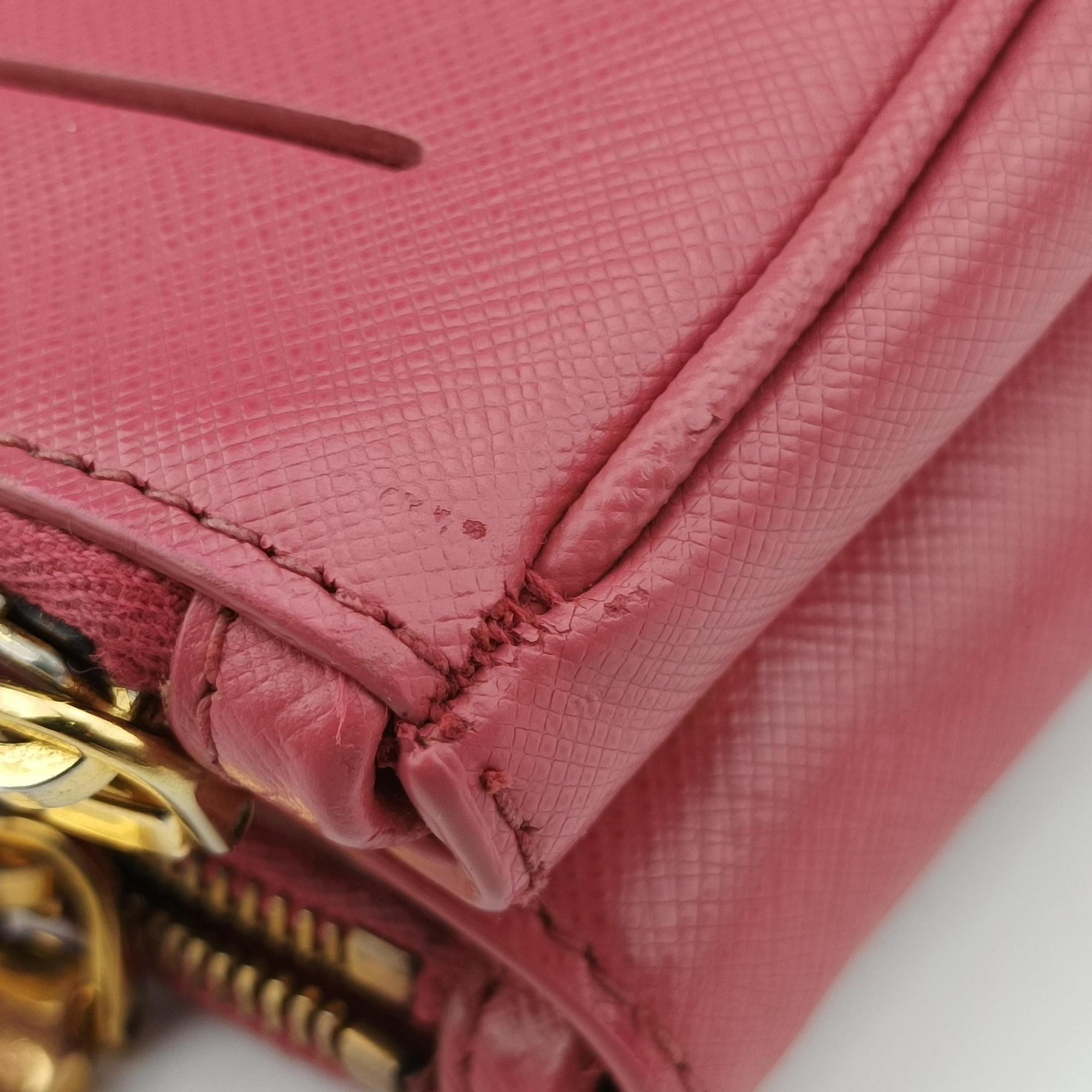 Pre-owned Prada Galleria Pink SAFFIANO Leather BN1786 shoulderbag | stylenewstar