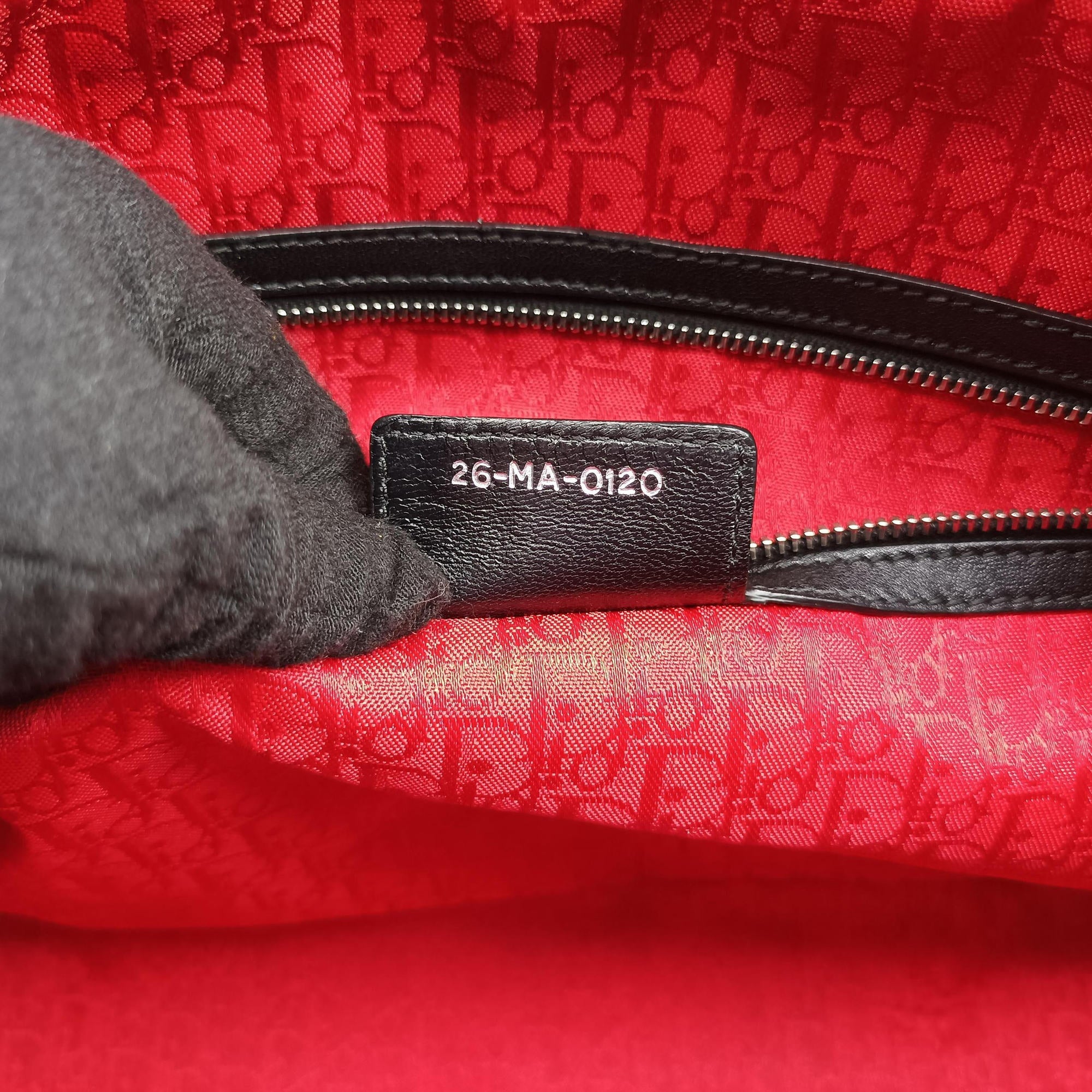 Pre-owned Christian Dior Lady Dior Black lambskin  shoulderbag | stylenewstar