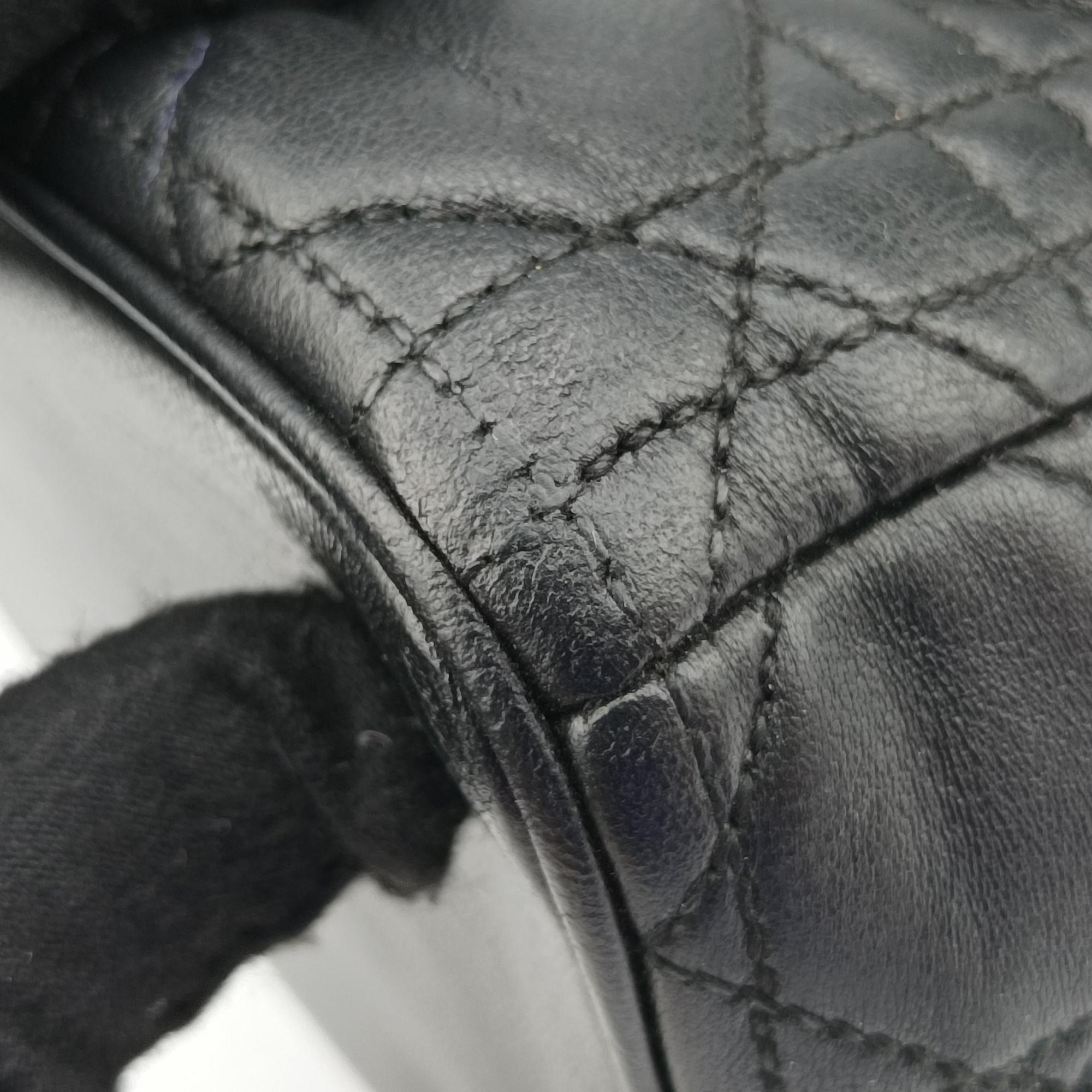 Pre-owned Christian Dior Lady Dior Black lambskin  shoulderbag | stylenewstar