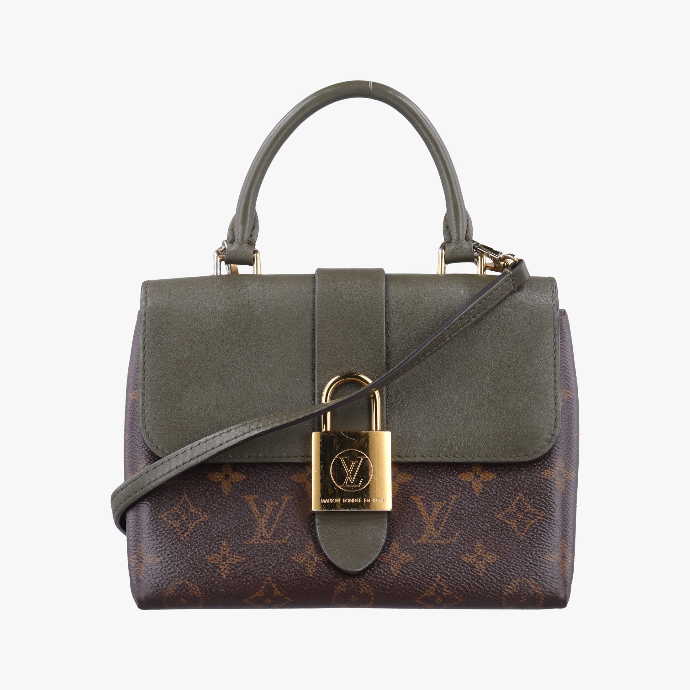Pre-owned Louis Vuitton Rocky BB Brown×Laurier Monogram canvas×calf leather M44797 shoulderbag | stylenewstar