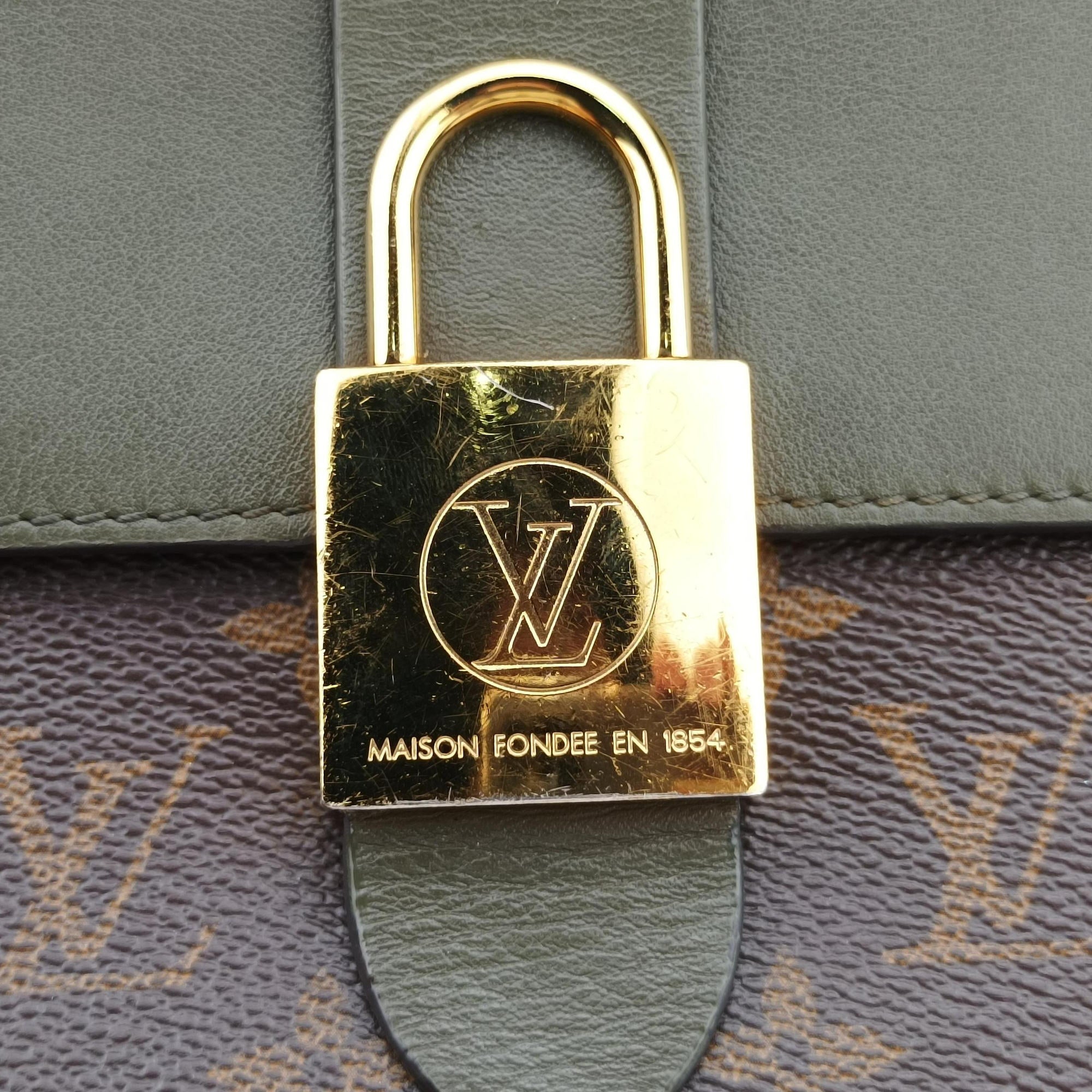 Pre-owned Louis Vuitton Rocky BB Brown×Laurier Monogram canvas×calf leather M44797 shoulderbag | stylenewstar