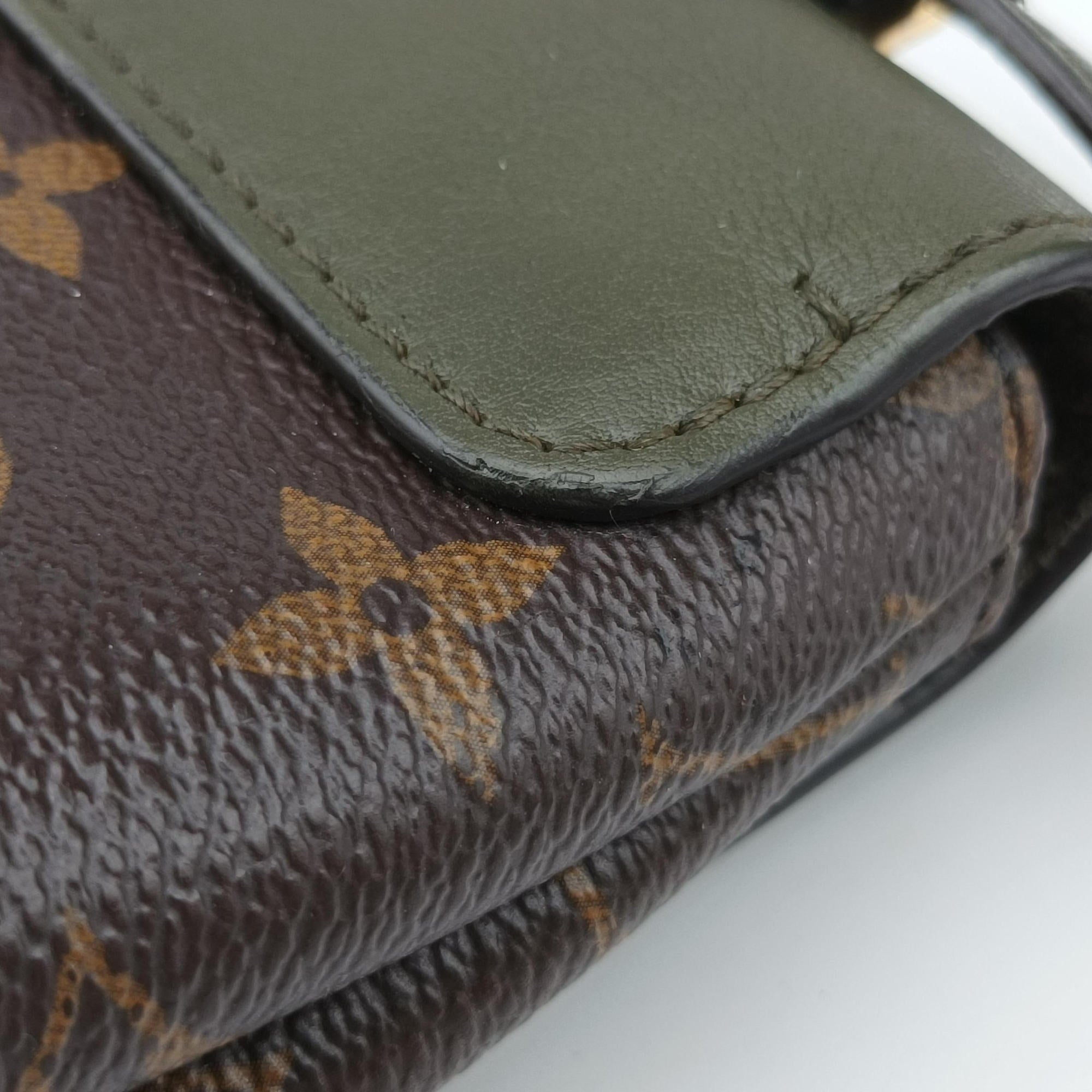 Pre-owned Louis Vuitton Rocky BB Brown×Laurier Monogram canvas×calf leather M44797 shoulderbag | stylenewstar