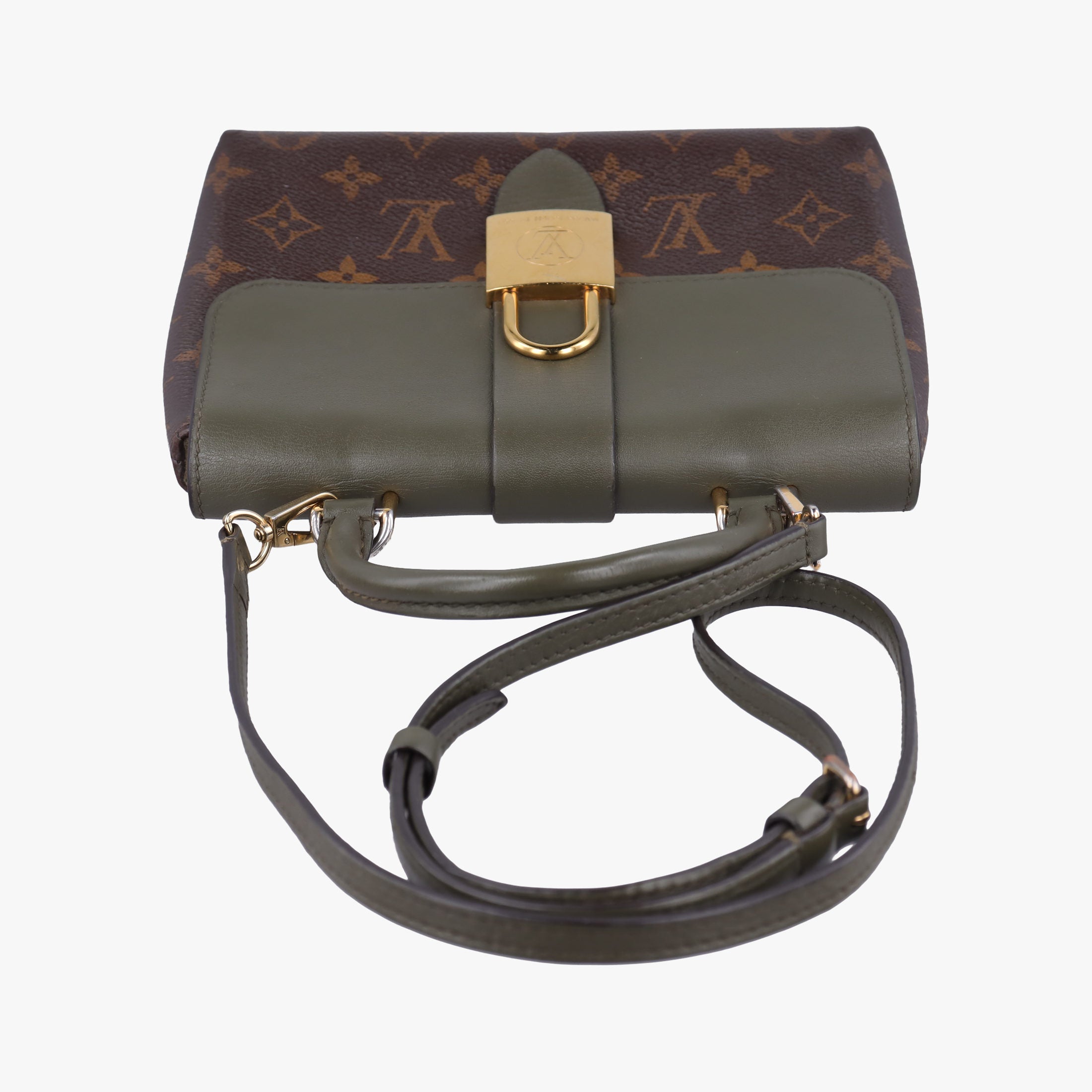 Pre-owned Louis Vuitton Rocky BB Brown×Laurier Monogram canvas×calf leather M44797 shoulderbag | stylenewstar
