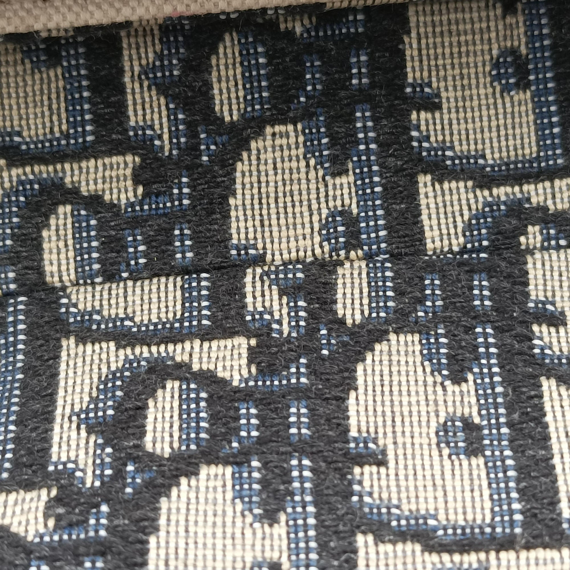 Pre-owned Christian Dior Saddle Navy Jacquard  handbag | stylenewstar