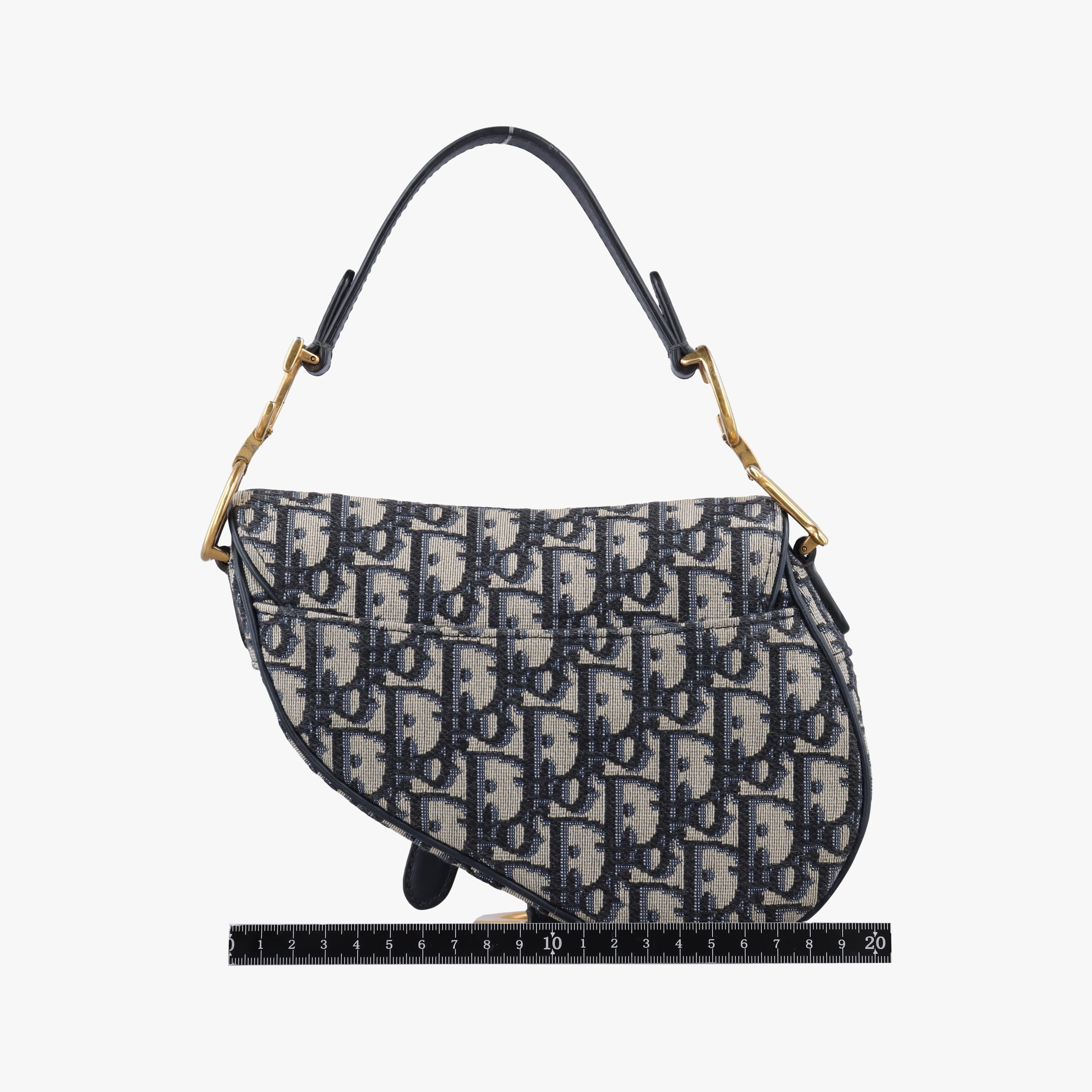 Pre-owned Christian Dior Saddle Navy Jacquard  handbag | stylenewstar