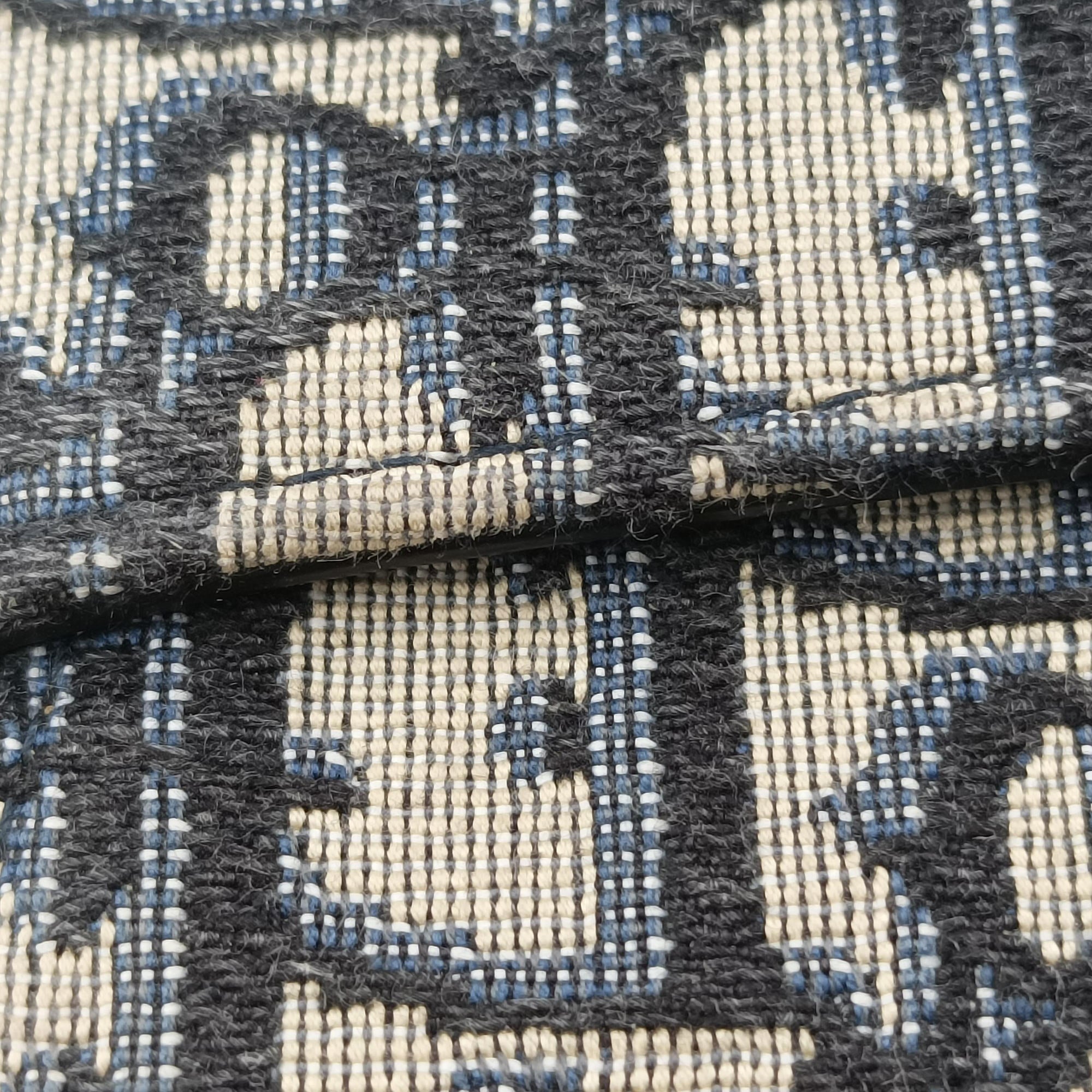 Pre-owned Christian Dior Saddle Navy Jacquard  handbag | stylenewstar