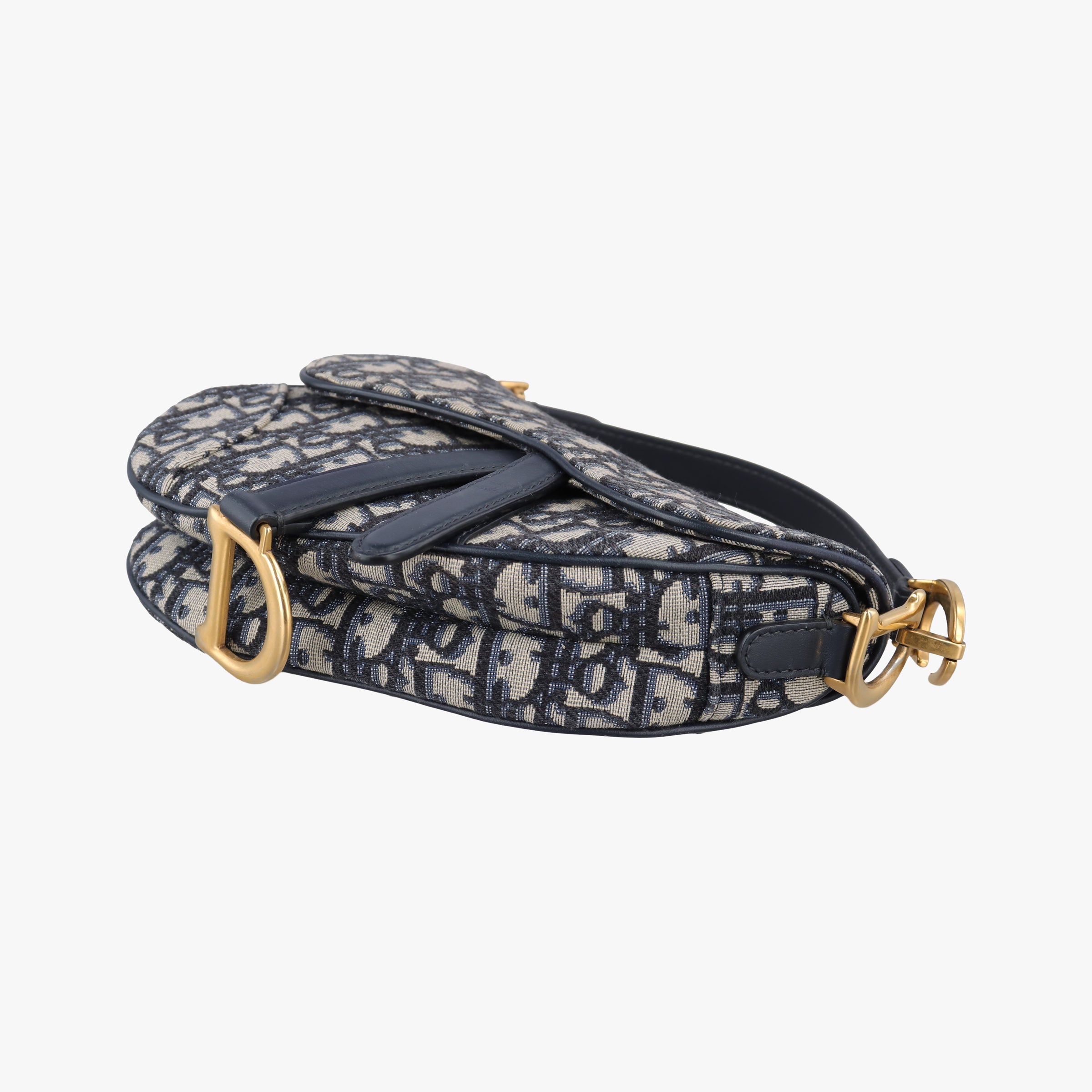 Pre-owned Christian Dior Saddle Navy Jacquard  handbag | stylenewstar