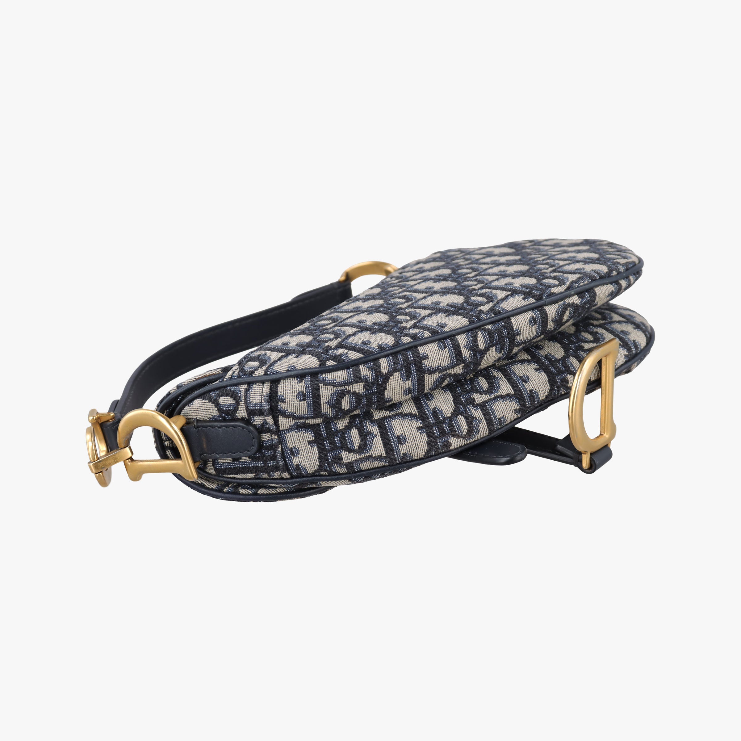 Pre-owned Christian Dior Saddle Navy Jacquard  handbag | stylenewstar