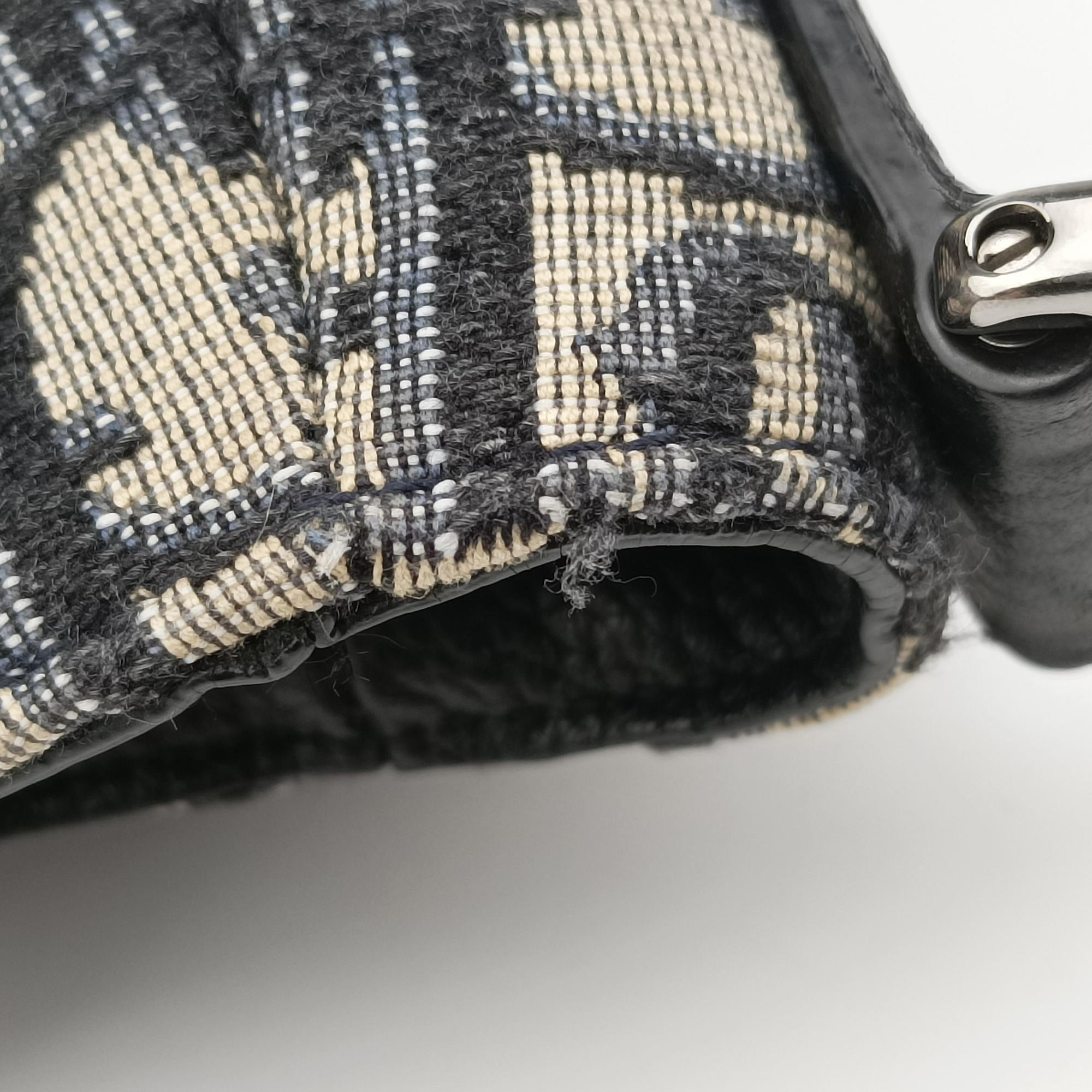 Vintage Christian Dior Saddle Navy Jacquard  shoulderbag | stylenewstar