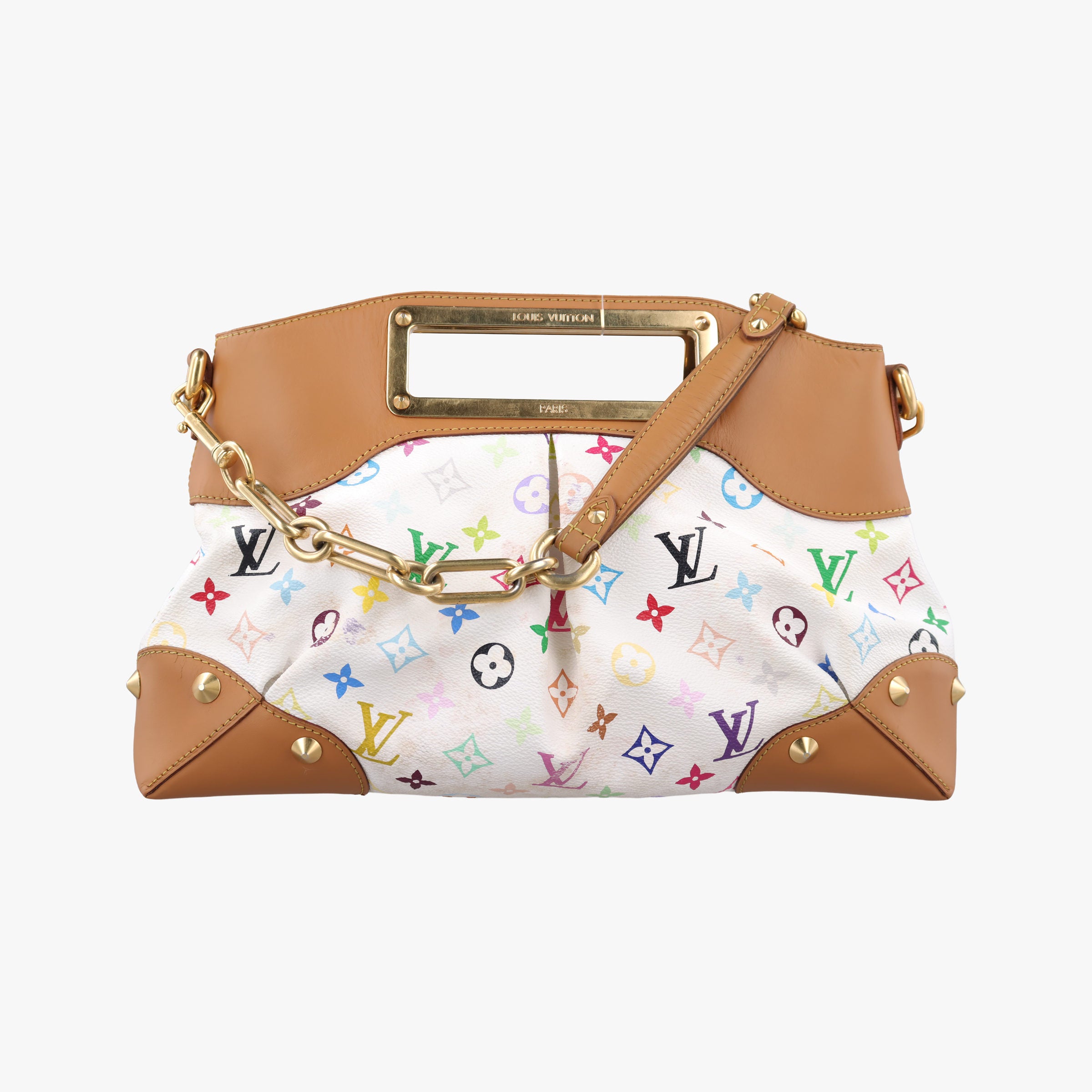 Pre-owned Louis Vuitton JUDY MM white Monogram Multicolor M40255 shoulderbag | stylenewstar