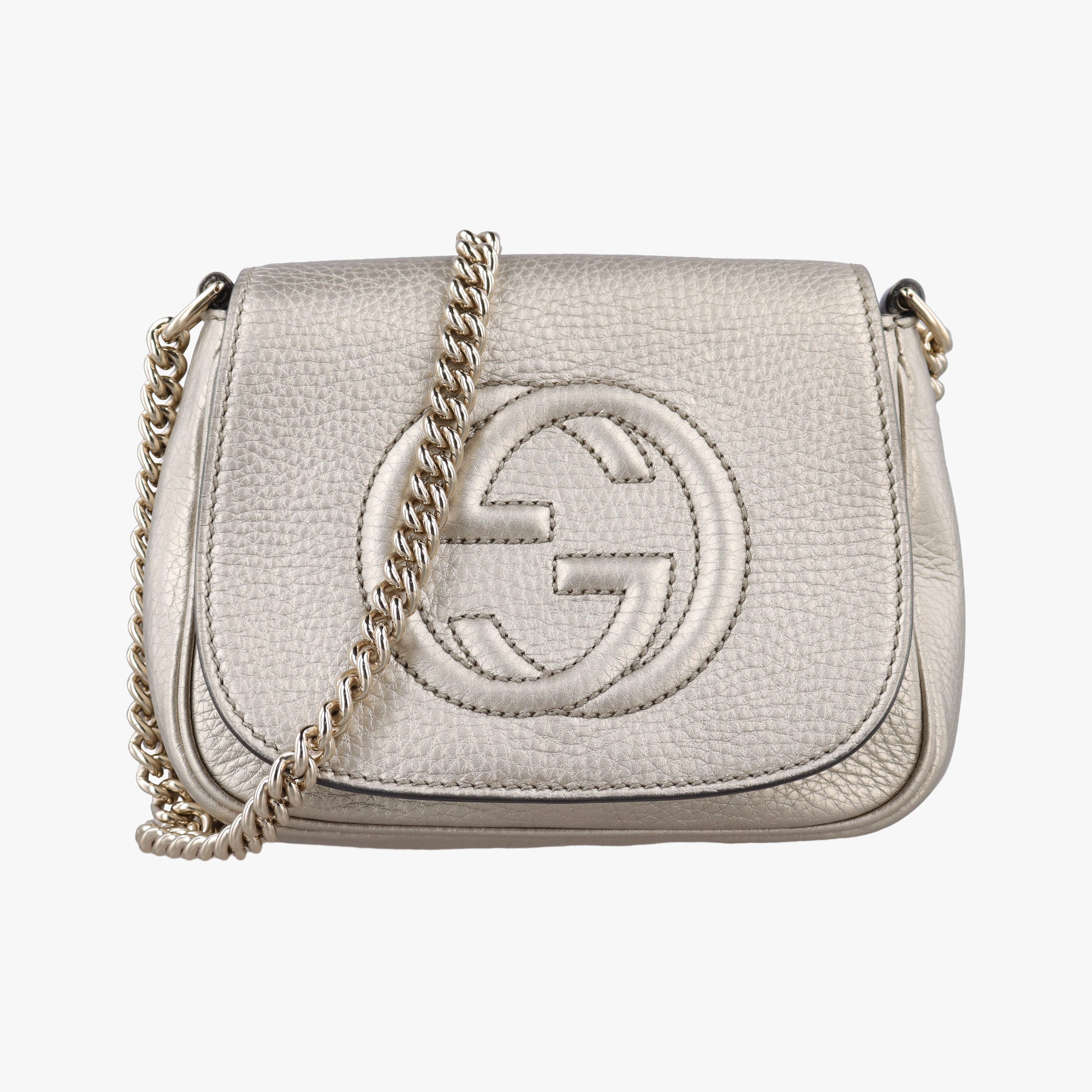 Pre-owned Gucci Soho Golden Leather 323190 shoulderbag | stylenewstar